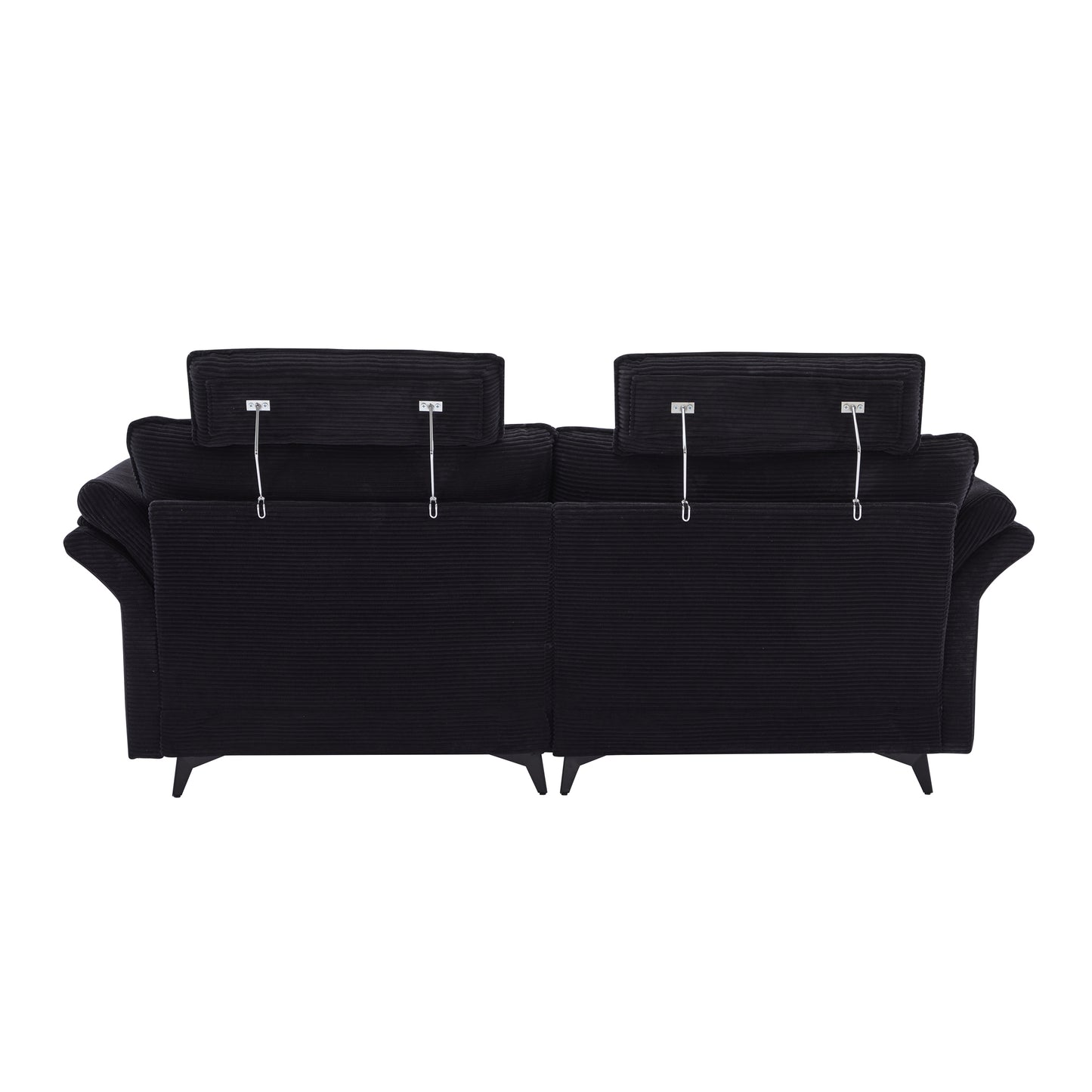 [New] Deep Seat Sectional Sofa, Comfortable Cloud Sofa with Ottomans, loveseat or 4-seater Sofa, 85.8''Modern Corduroy Upholstered Sectional Sofa for Living Room, Apartment, Studio, Office (Black).