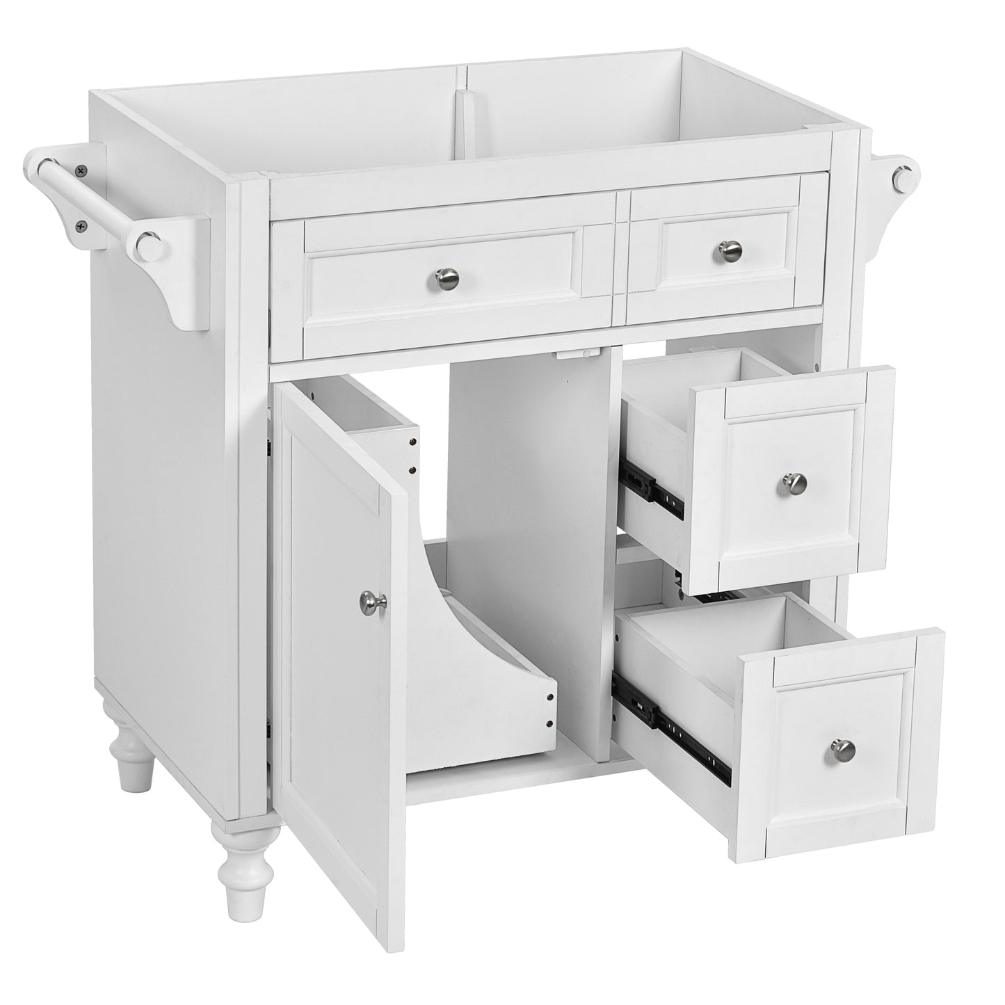 30'' Bathroom Vanity without Top Sink, Modern Bathroom Storage Cabinet with 2 Drawers and a Tip-out Drawer (NOT INCLUDE BASIN)