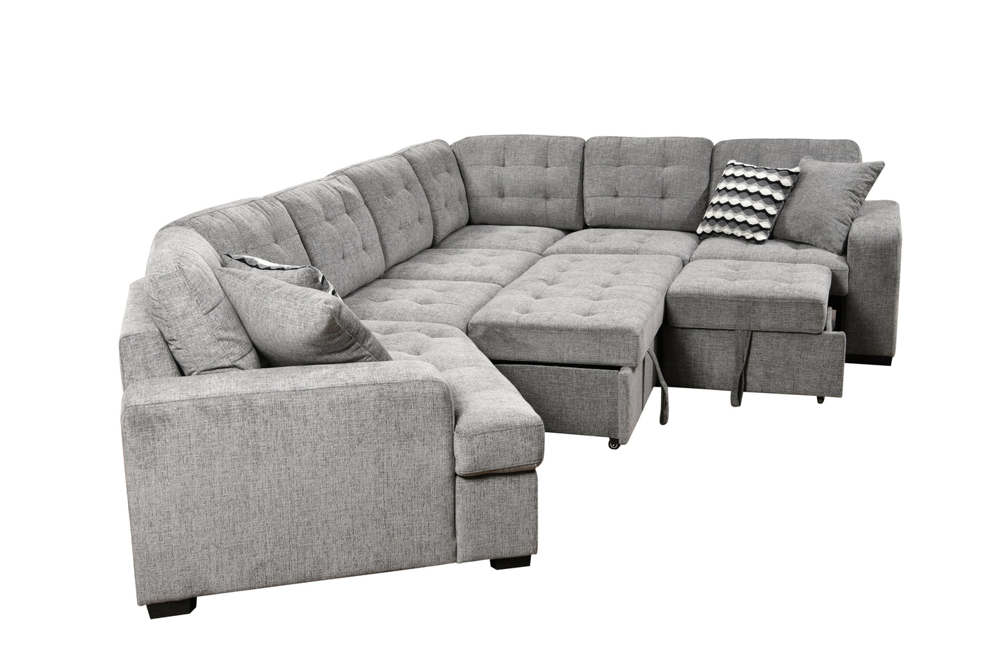 149" Oversized Sectional Modern Large Upholstered U-Shape Sectional Sofa, Extra Wide Chaise Lounge Couch for Home, Bedroom, Apartment, Dorm, Office, Grey