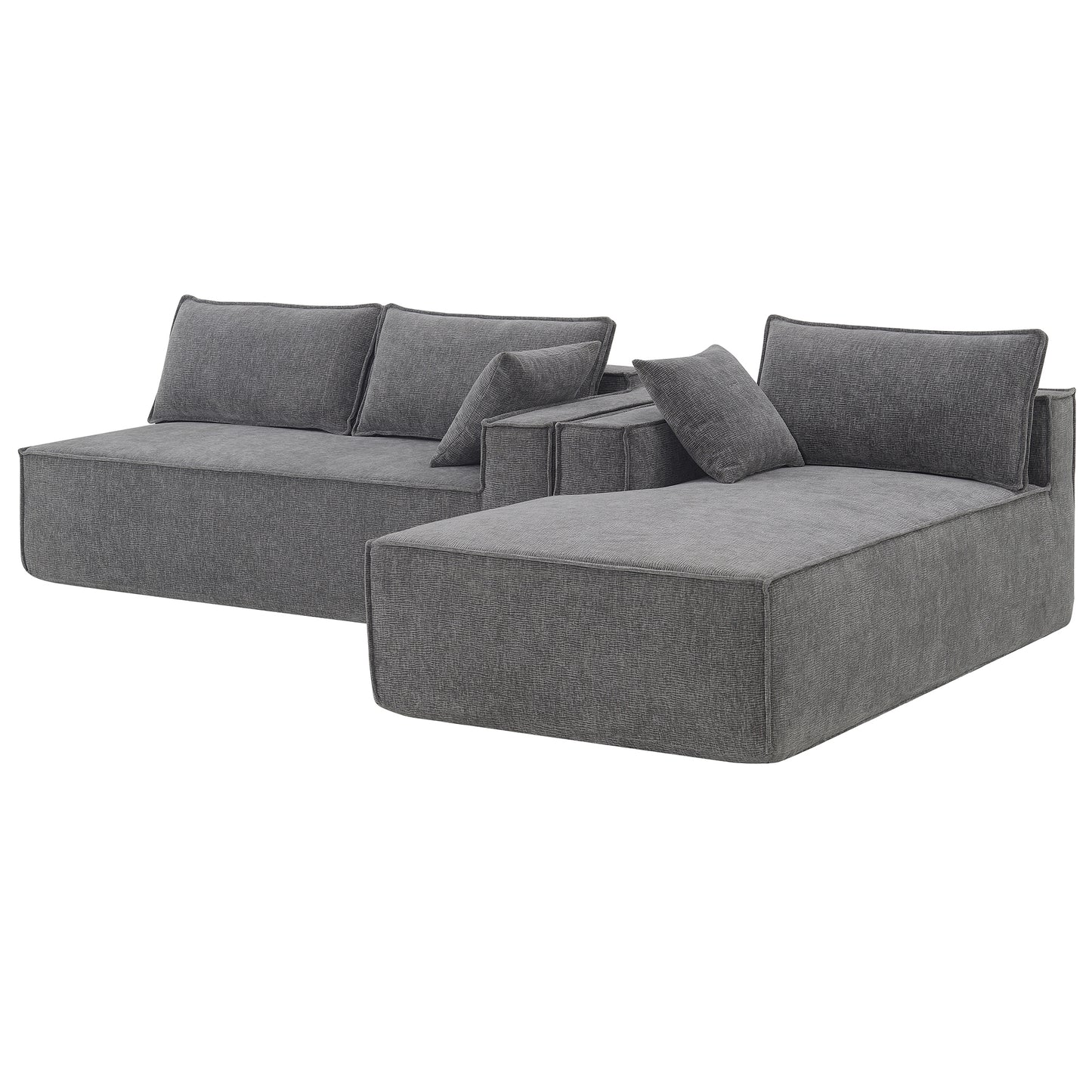 [VIDEO+New] 111.5*72" Minimalist Style Modular Sectional Sofa,Wrinkle-resistant Chenille Couch Set,L-Shaped Compressed Sofa for Living Room,2 PIC Free Combination,No Assembly Require,3 Colors