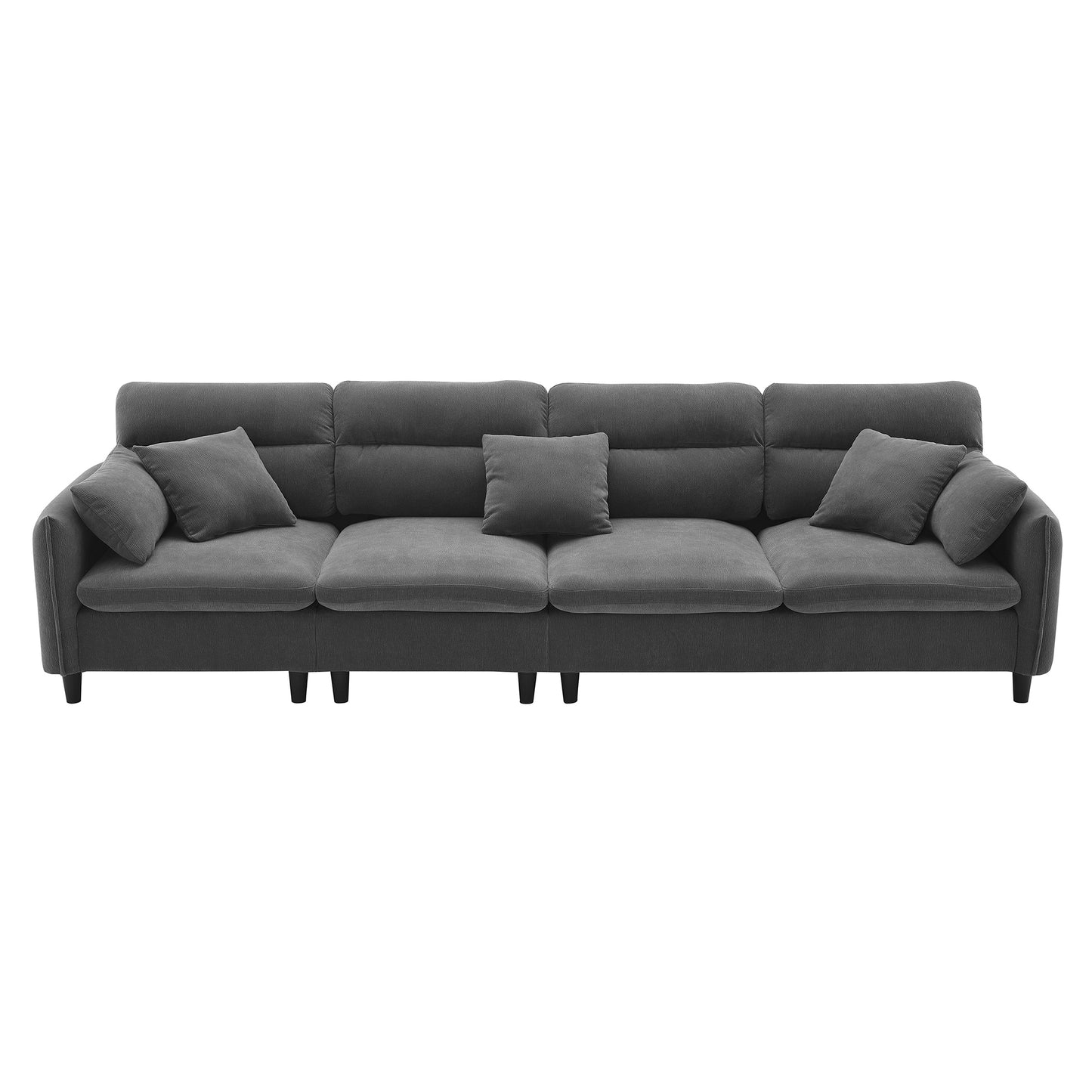 [VIDEO provided][New]110*62" Modern Convertible Sectional Sofa,L-shaped Reversible Couch Set with Free Pillows,5 Seat Cloud Chenille Indoor Furniture with Ottoman for Living Room,Apartment,3 Colors