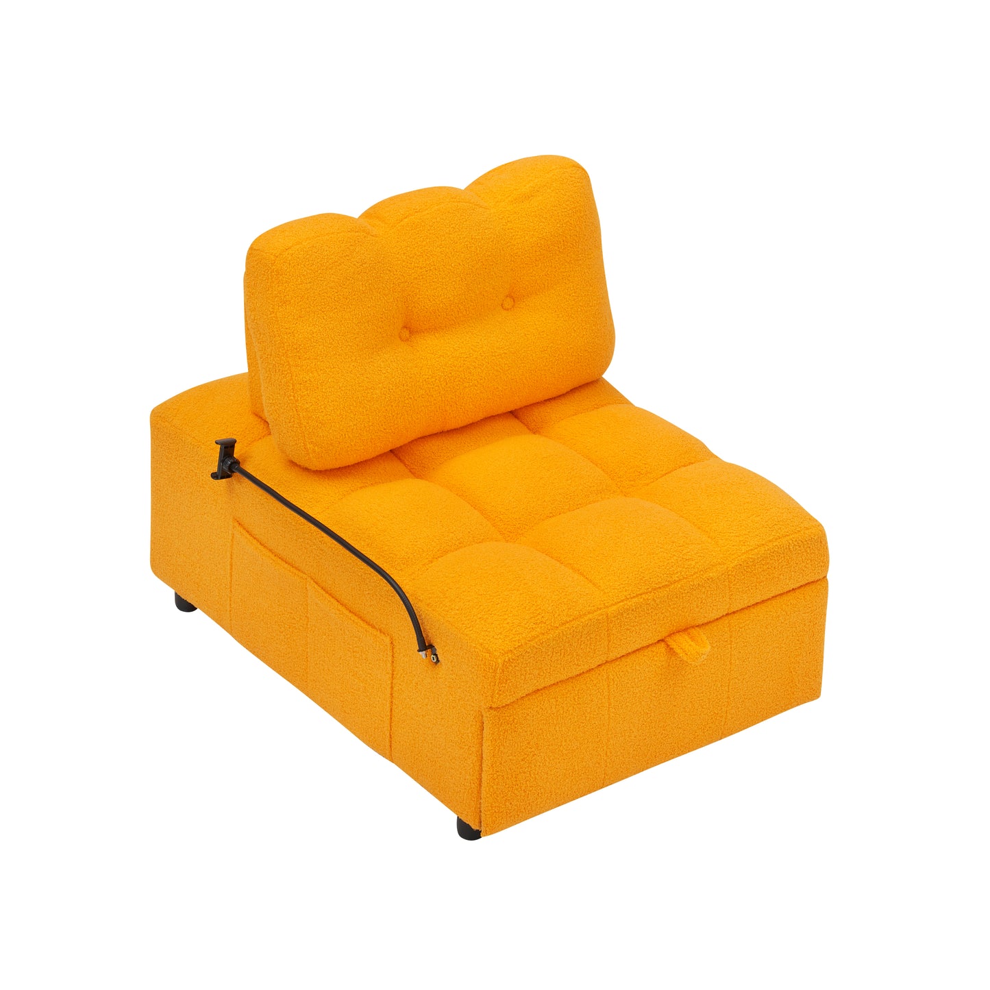 40.20 inches long, Teddy Sofa Fabric,a convertible sofa-cum-bed, for Apartment Office Living Room - Orange