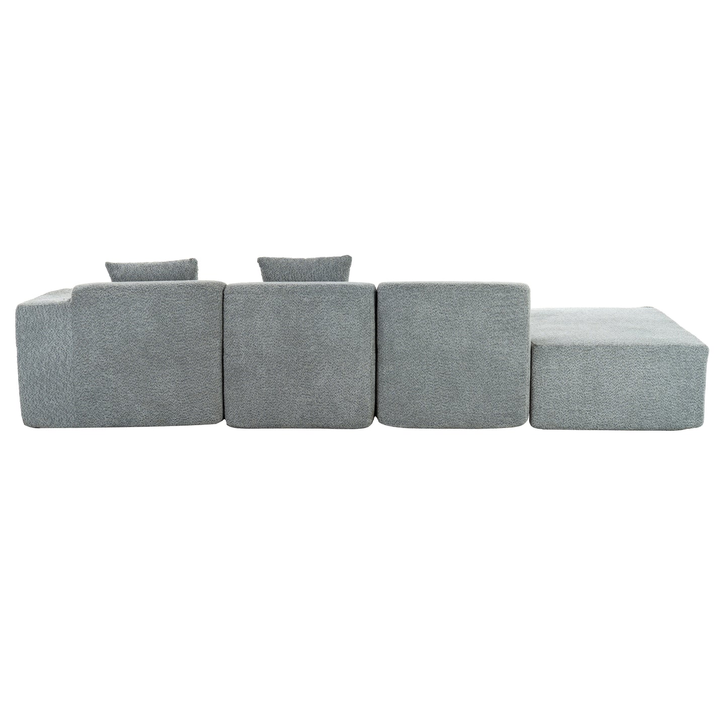 116.5" Sectional Sofa Full-compressed Sofa Couch Free-combined Sofa for Living Room, Grey