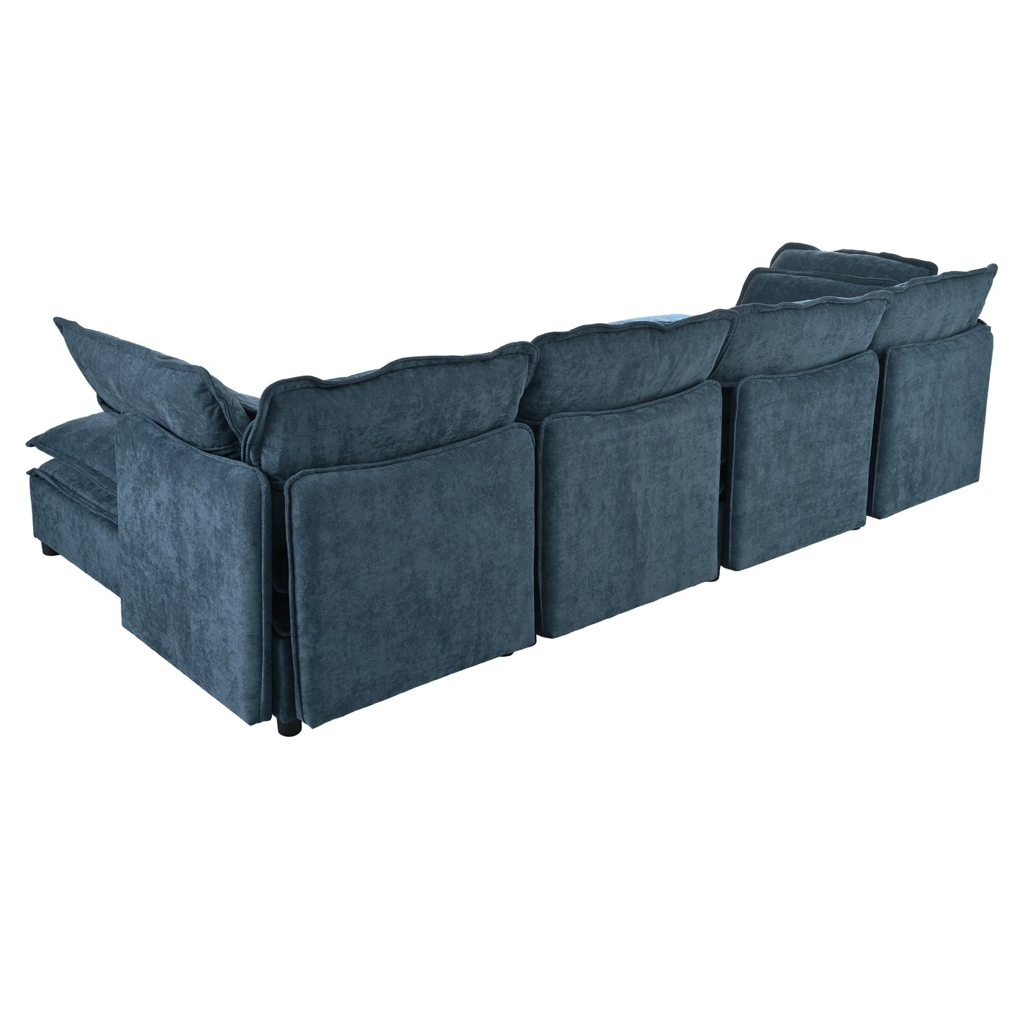 U_Style Double-Layer Cushion Modern Large U-Shaped Modular Sofa, Freely Combinable 6-Seater with Storage Function, Convertible to Sofa Bed, Perfect for Living Rooms, Offices, and Apartments