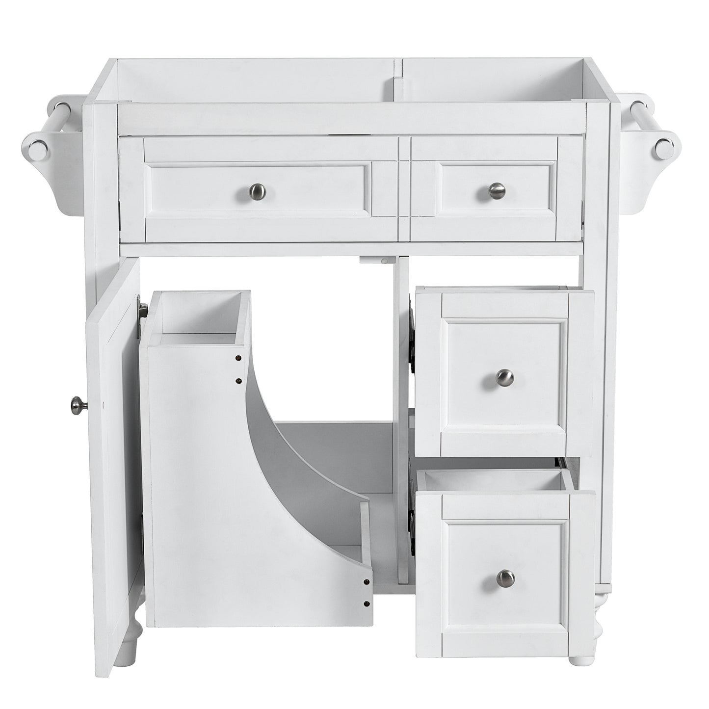 30'' Bathroom Vanity without Top Sink, Modern Bathroom Storage Cabinet with 2 Drawers and a Tip-out Drawer (NOT INCLUDE BASIN)