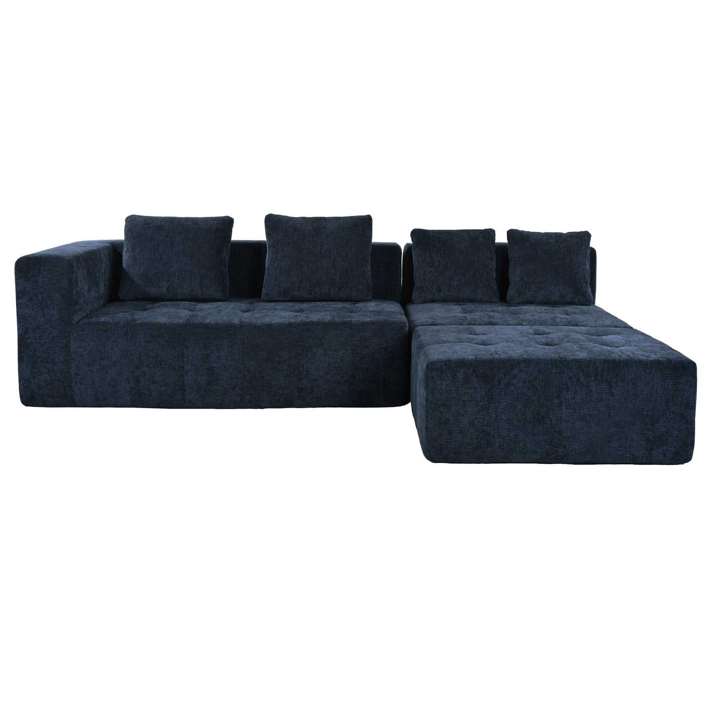 U_Style Modern Large Removable Modular Sofa, 3-Piece Set with Free Combination, Includes 4 Cushions, Ideal for Living Room, Bedroom, Apartment