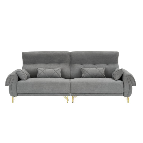 110.20 inches long, Fabric Sofa, with 4 matching pillows and 2 spacious and comfortable seats, in a modern style