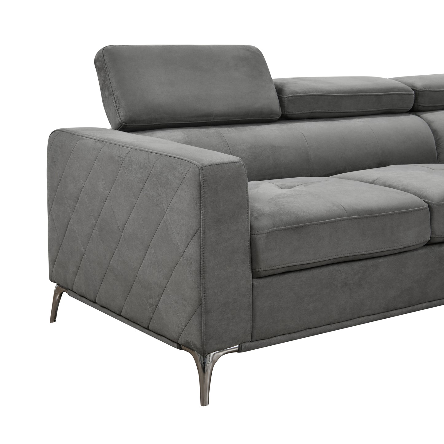 122 inch Oversized Sectional Sofa Couch with Chaise Storage, Contemporary U-Shaped 7-Seater Sofa with Adjustable Headrests for Living Room,Gray