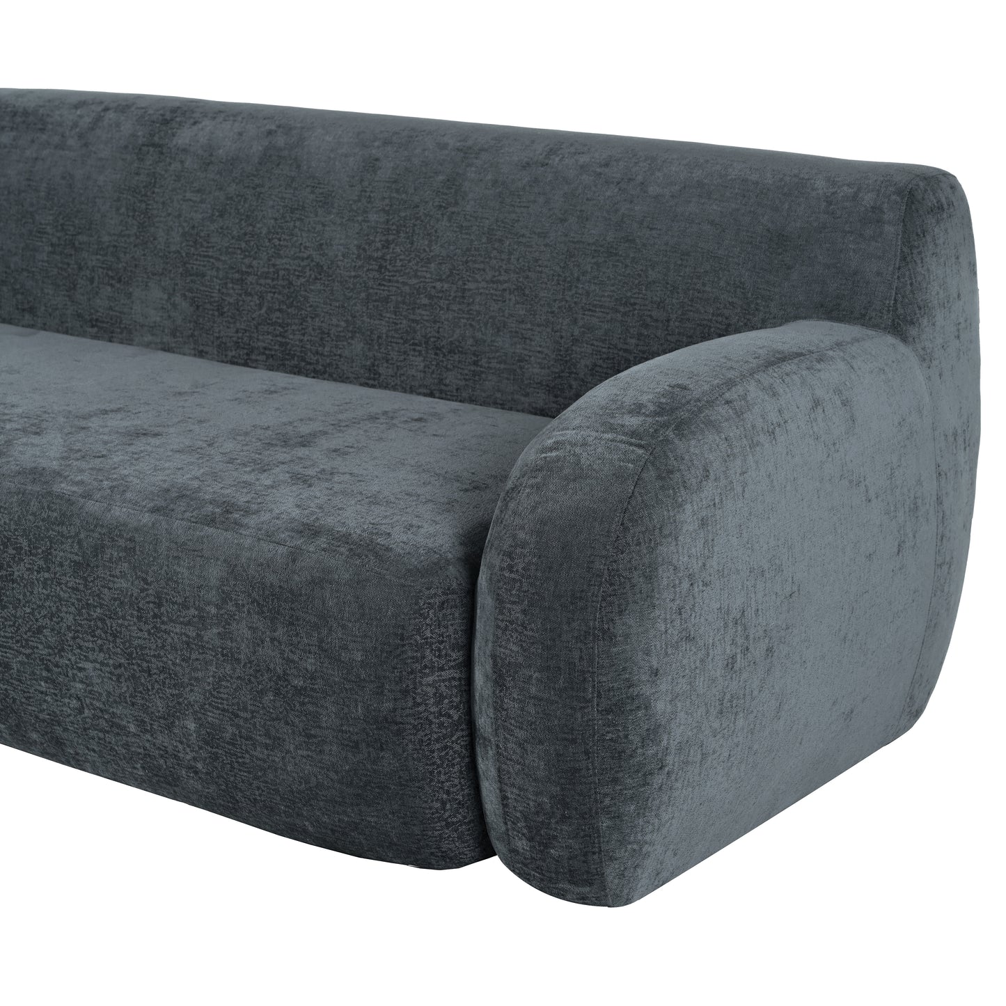 U_Style 81.5" Minimalist Compression Sofa, Curved Design, 3-Seater Casual Sofa for Living Rooms, Bedrooms, and Apartments