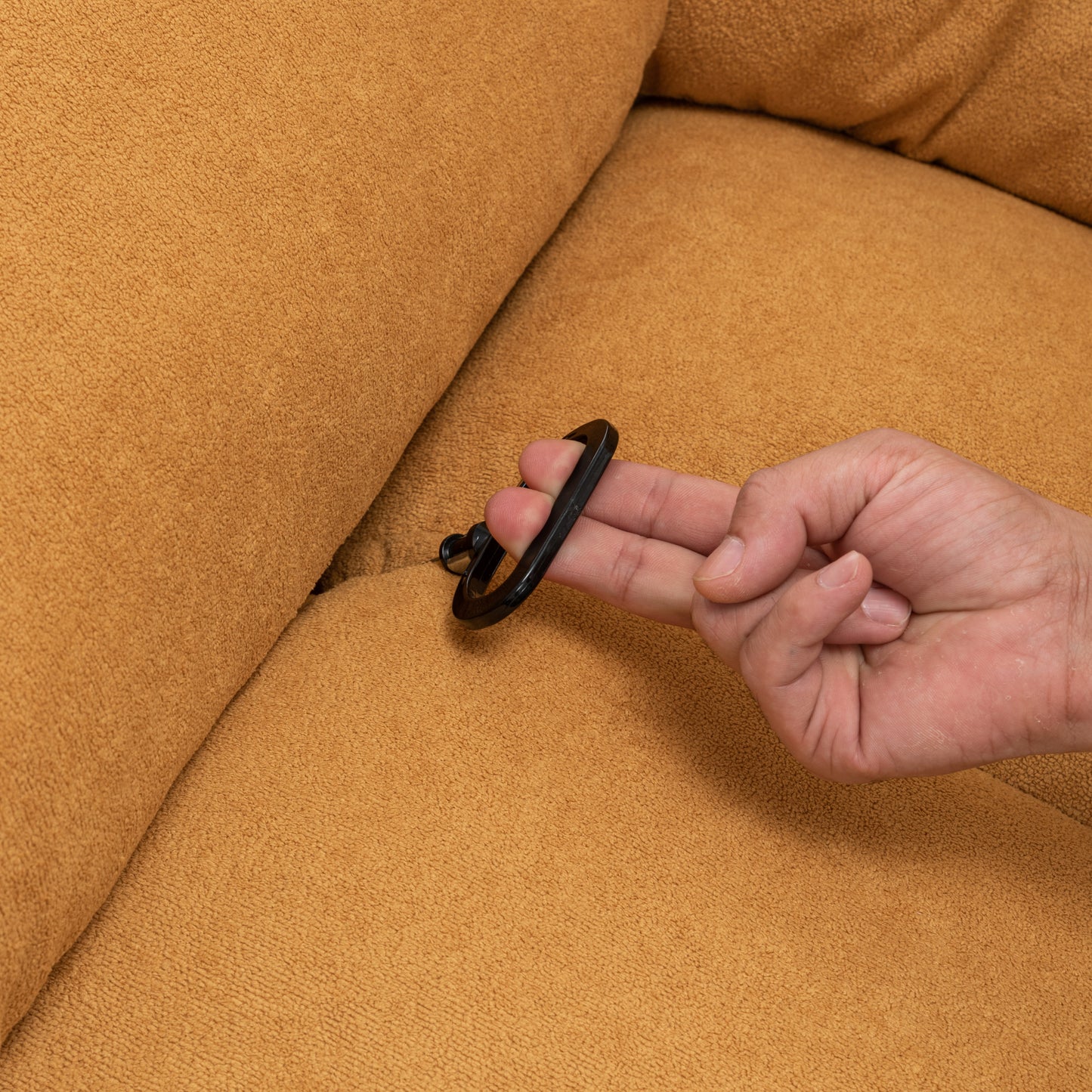 Yellow Relaxing Recliner Chair,Soft Artificial Fleece, Overstuffed, Swivel, Glider, Side Pocket