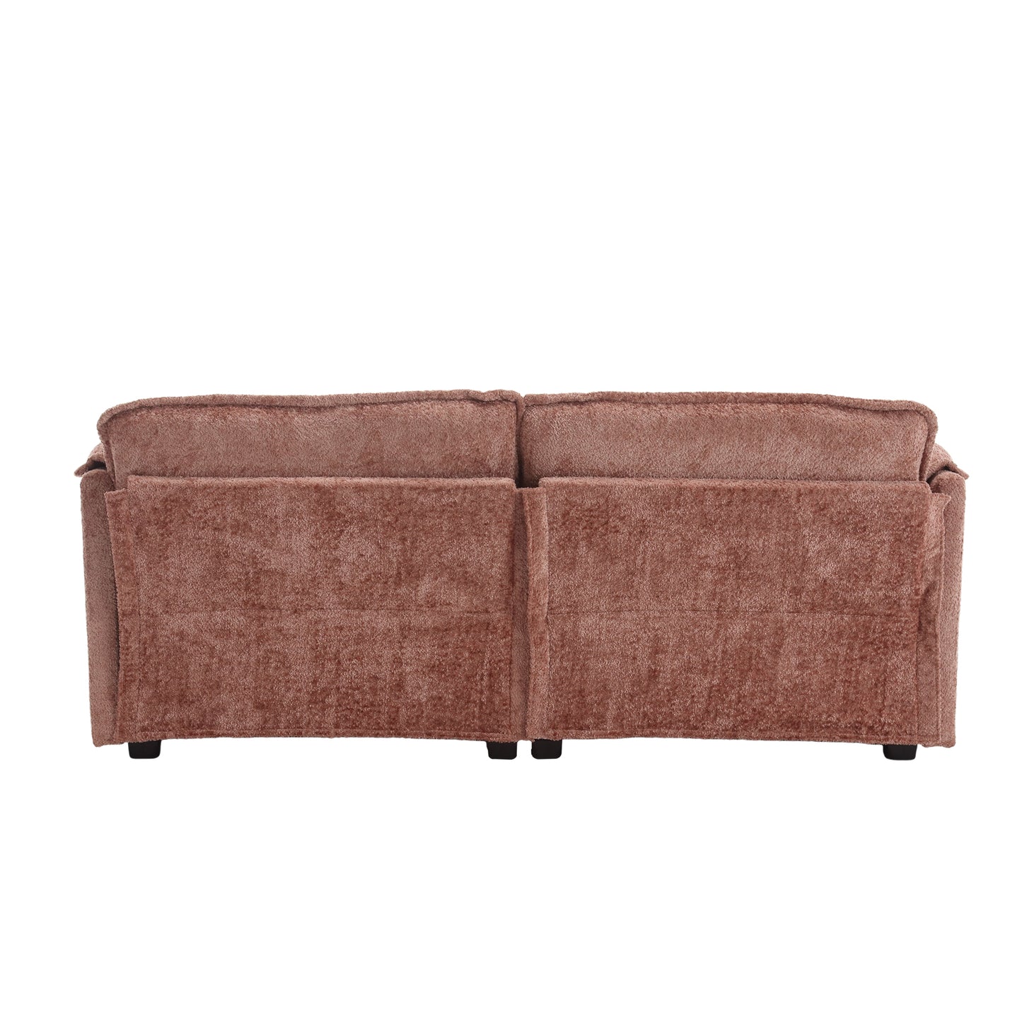 UNITED WE WIN Chenille fabric, removable armrests with side pockets, high density sponge filling, oversized double sofa with footstool