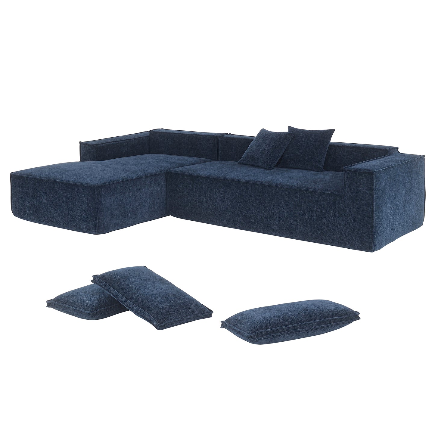 [VIDEO+New] 111.5*72" Minimalist Style Modular Sectional Sofa,Wrinkle-resistant Chenille Couch Set,L-Shaped Compressed Sofa for Living Room,2 PIC Free Combination,No Assembly Require,3 Colors