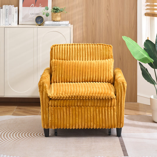 Yellow comfortable chair for Small apartment Bedroom space Balcony Small sofa bed Lazy Small sofa with a pillo