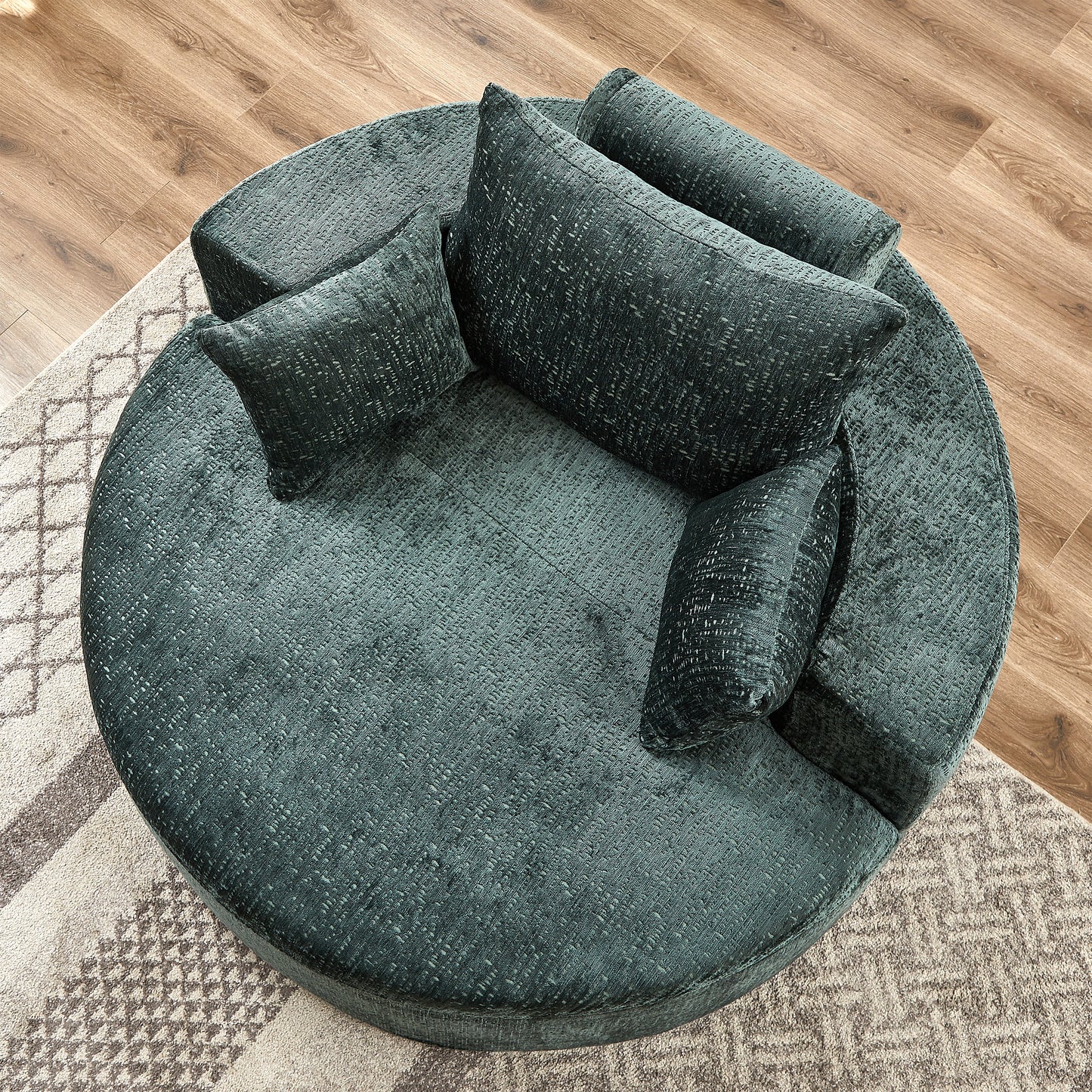 55''L Chenille Sponge single sofa,No Assembly Required,Fluffy Modern Sleeper Chair for Living room, Bedroom, Lounge and Projection Room(Not a swivel chair.)