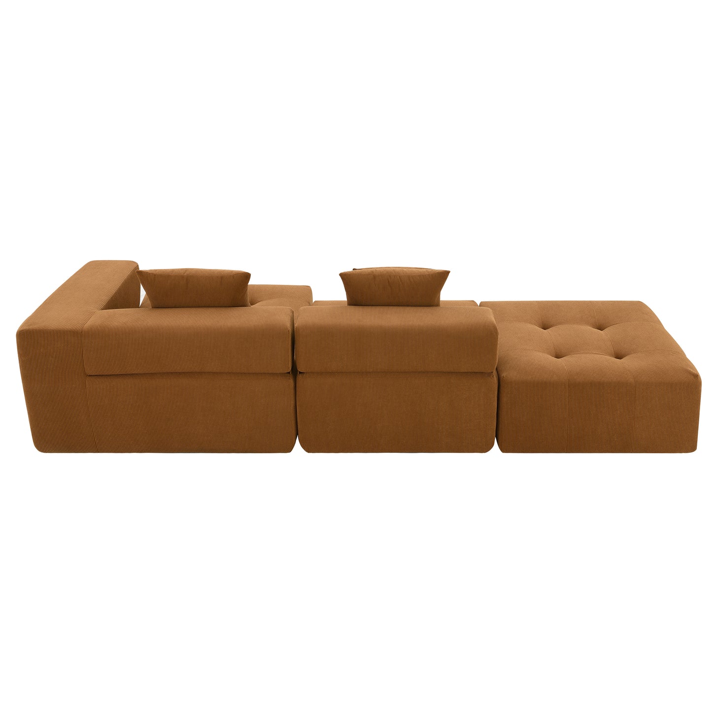 [VIDEO+New]105.5''L Shaped Modular Sectional Sofa,Minimalist Corduroy Floor Couch Set,Convertible Foam-Filled Cloud Compressed Couch for Living Room,3 PC Free Combination,No Assembly Required,3 Colors