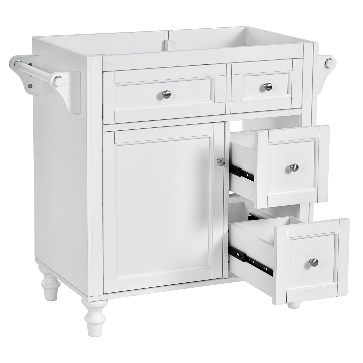 30'' Bathroom Vanity without Top Sink, Modern Bathroom Storage Cabinet with 2 Drawers and a Tip-out Drawer (NOT INCLUDE BASIN)