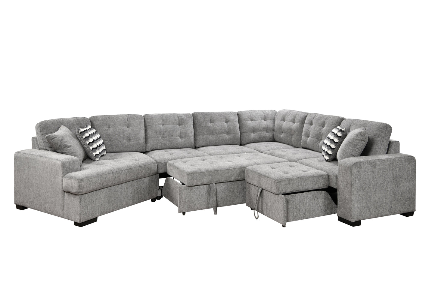 149" Oversized Sectional Modern Large Upholstered U-Shape Sectional Sofa, Extra Wide Chaise Lounge Couch for Home, Bedroom, Apartment, Dorm, Office, Grey