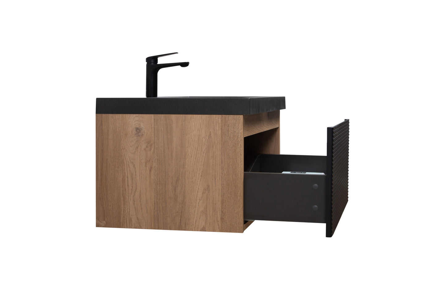 36" Floating Bathroom Vanity with Sink, Modern Wall-Mounted Bathroom Storage Vanity Cabinet with Countertop and Soft Close Drawers, Ink Black CRUIS-36