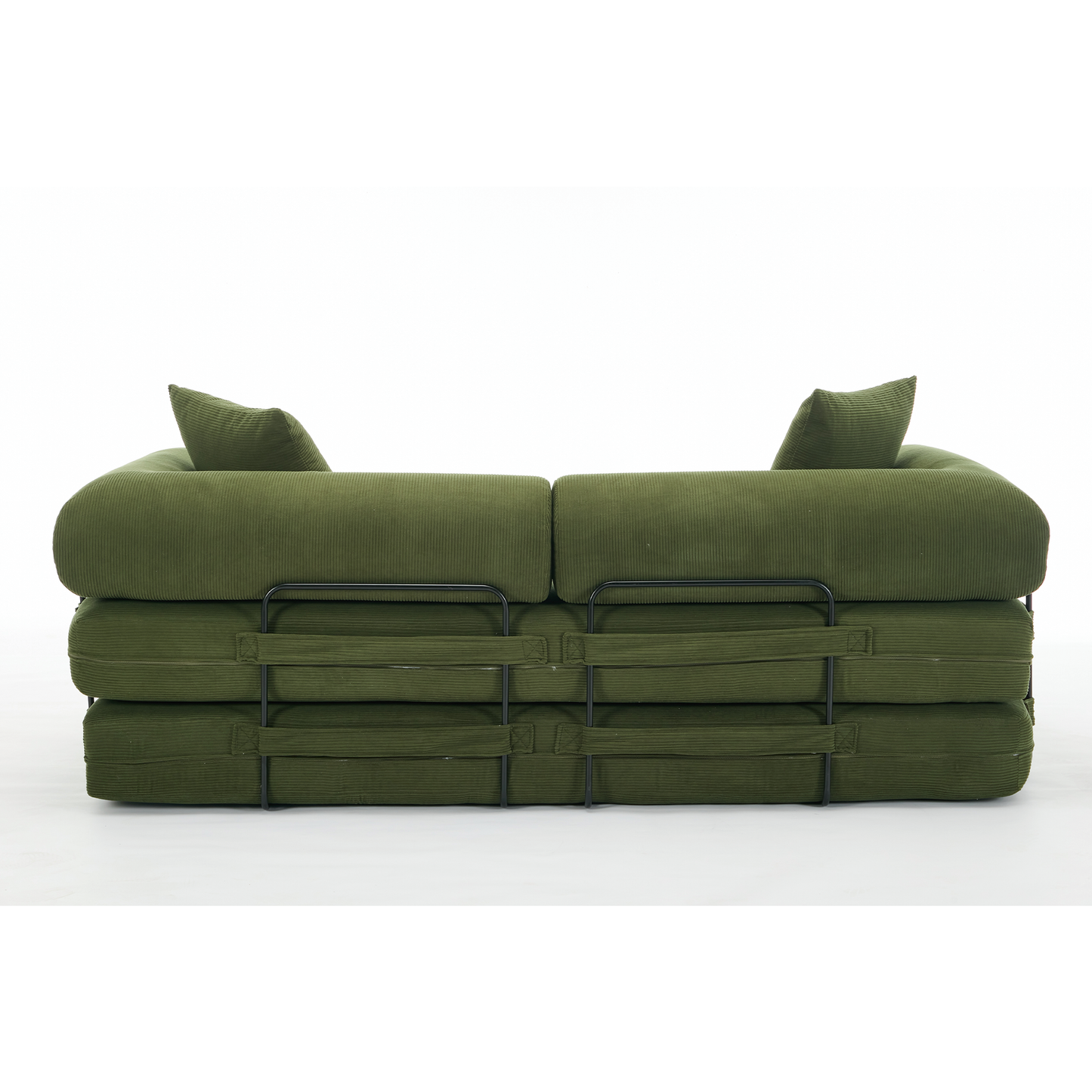 [NEW ARRIVED] [VIDEO PROVIDED] 78.5" Folding Convertible Out Sleeper Sofa Bed,4-in-1 DIY Combination Convertible  Sofa, 3 seat, Folding Sleeper Sofa, King Size , Bedroom,Apartment,Corduroy,Green