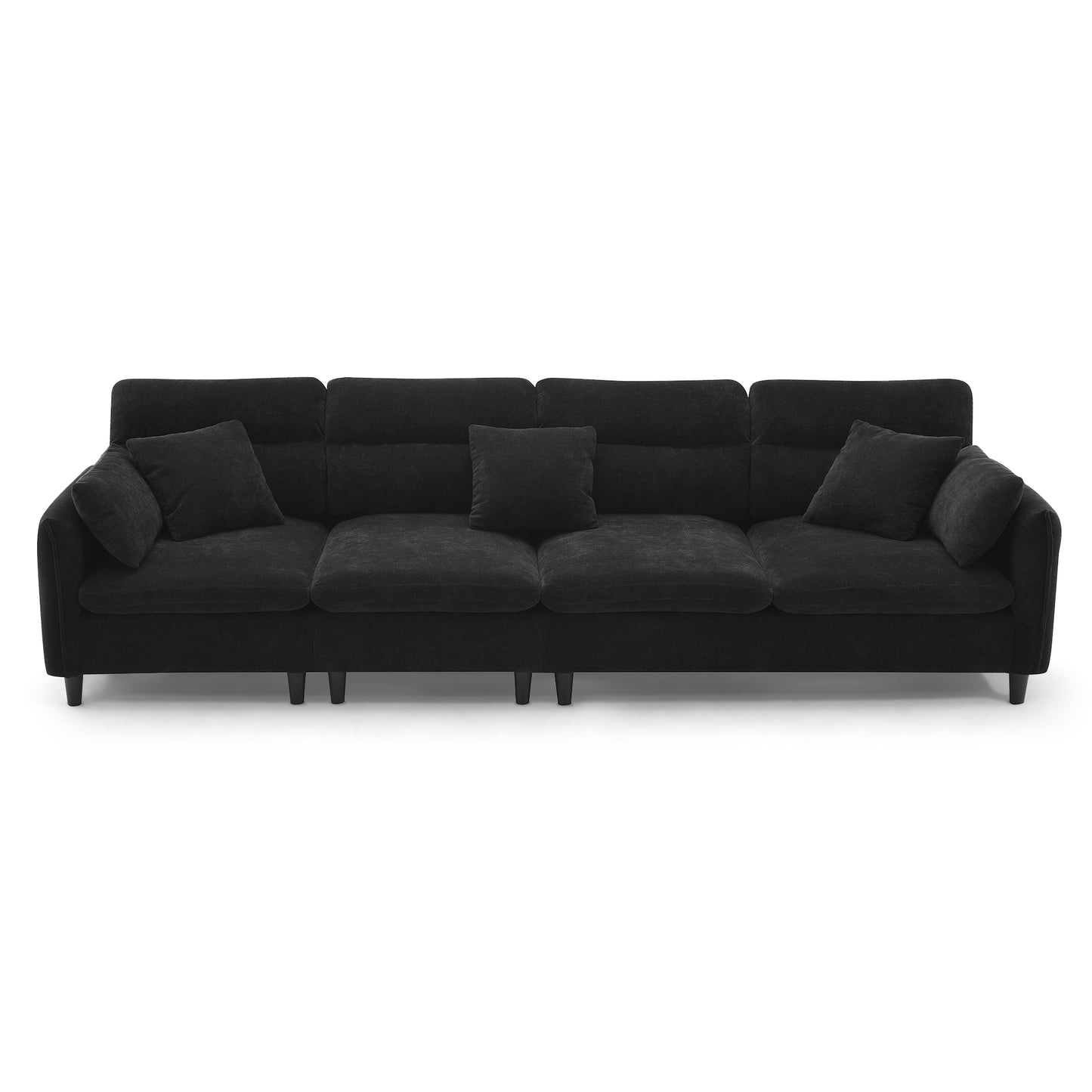 [VIDEO provided][New]110*62" Modern Convertible Sectional Sofa,L-shaped Reversible Couch Set with Free Pillows,5 Seat Cloud Chenille Indoor Furniture with Ottoman for Living Room,Apartment,3 Colors