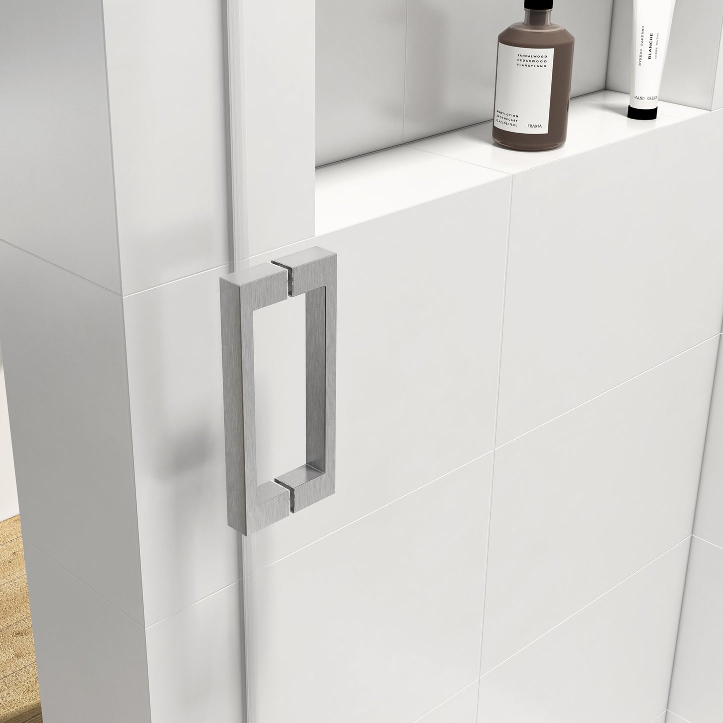 56-60 x 76 Inch Single Sliding Frameless Shower Door in Brushed Nickel with Soft-Closing and 3/8 Inch Clear Glass