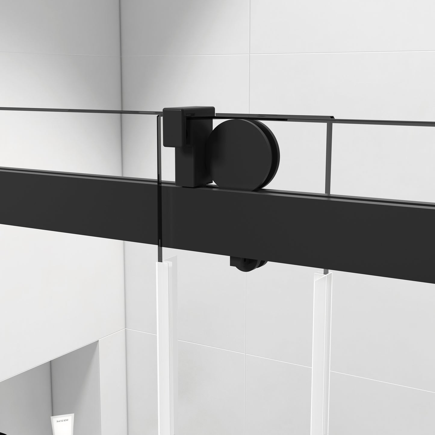 50-60 x 76 Inch Single Sliding Frameless Shower Door in Matte Black with Soft-Closing and 3/8 Inch Clear Glass