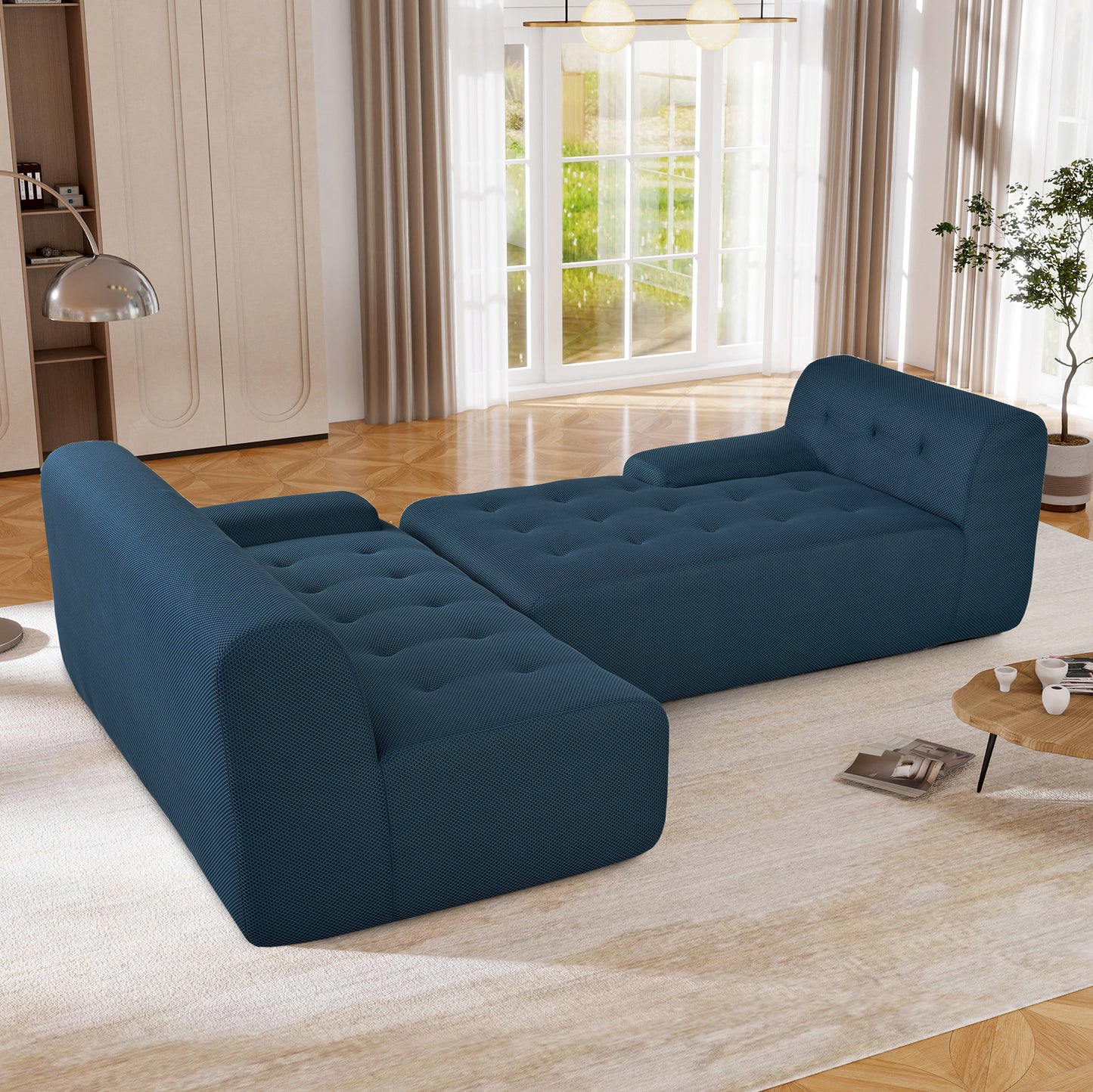 U_Style Modern Large L-Shaped Modular Sofa, Minimalist Style, 2-Piece Set with Free Combinations, Suitable for Living Rooms, Apartments, and Lounges