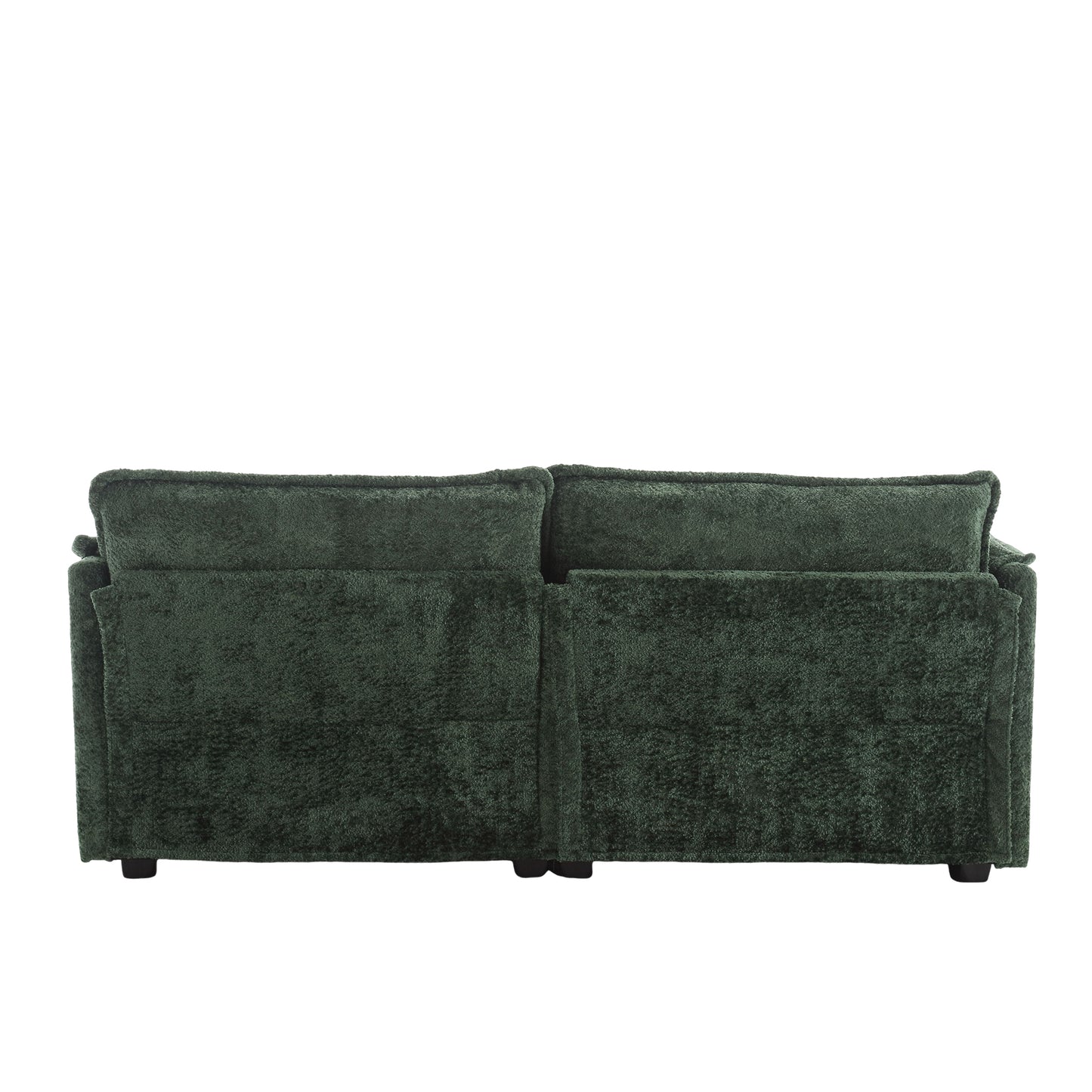 UNITED WE WIN Chenille fabric, removable armrests with side pockets, high density sponge filling, oversized double sofa with footstool