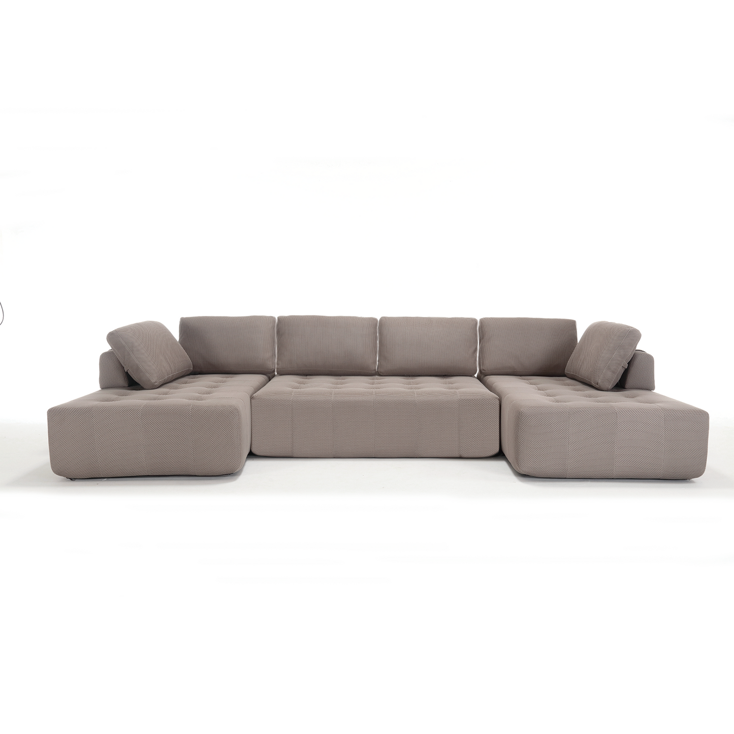 [NEW ARRIVED] [VIDEO PROVIDED]138.5 "Modular Combination Sofa, U-shaped Sofa, Living Room, Apartment, Upholstered ,6-seat Sofa, Free Combination Sofa (Mesh Fabric), Breathable Fabric, Gray