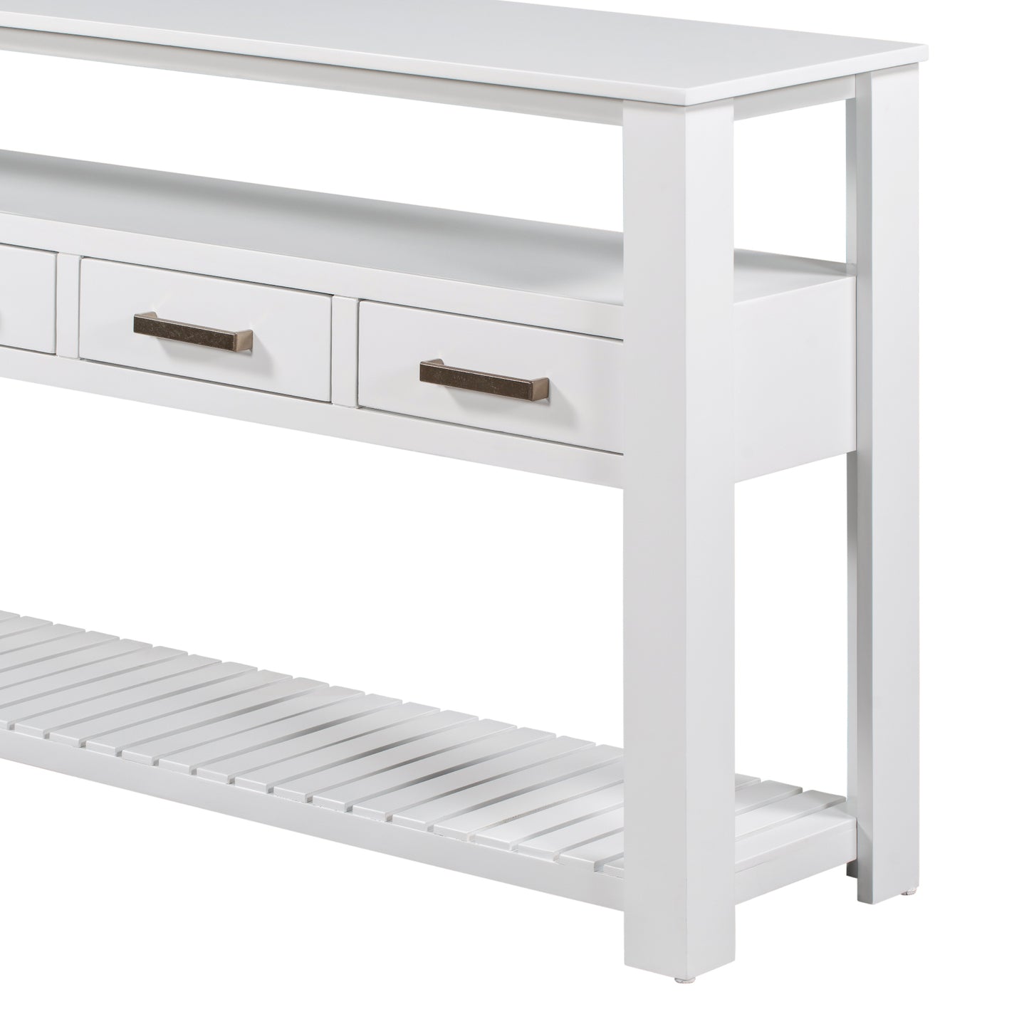 U_STYLE 62.2'' Modern Console Table Sofa Table for Living Room with 4 Drawers and 2 Shelves