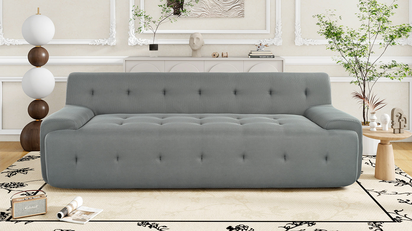 U_Style 86.2'' Modern Minimalist Style Tufted Design Upholstered Sofa, 3-Seat Modular Lounge Sofa for Living Room, Bedroom, and Apartment