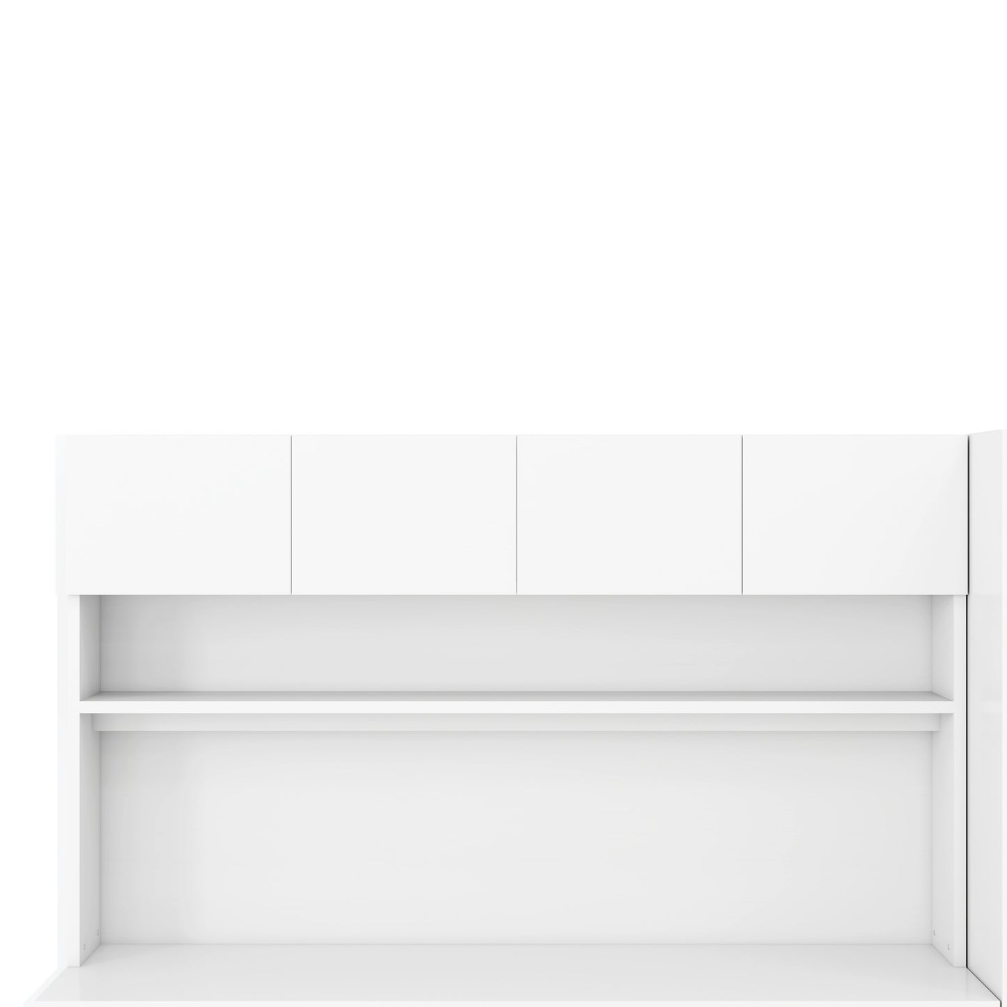 2 Door Wooden Storage Desk Wardrobe for Bedroom with Shelves and Drawers, White