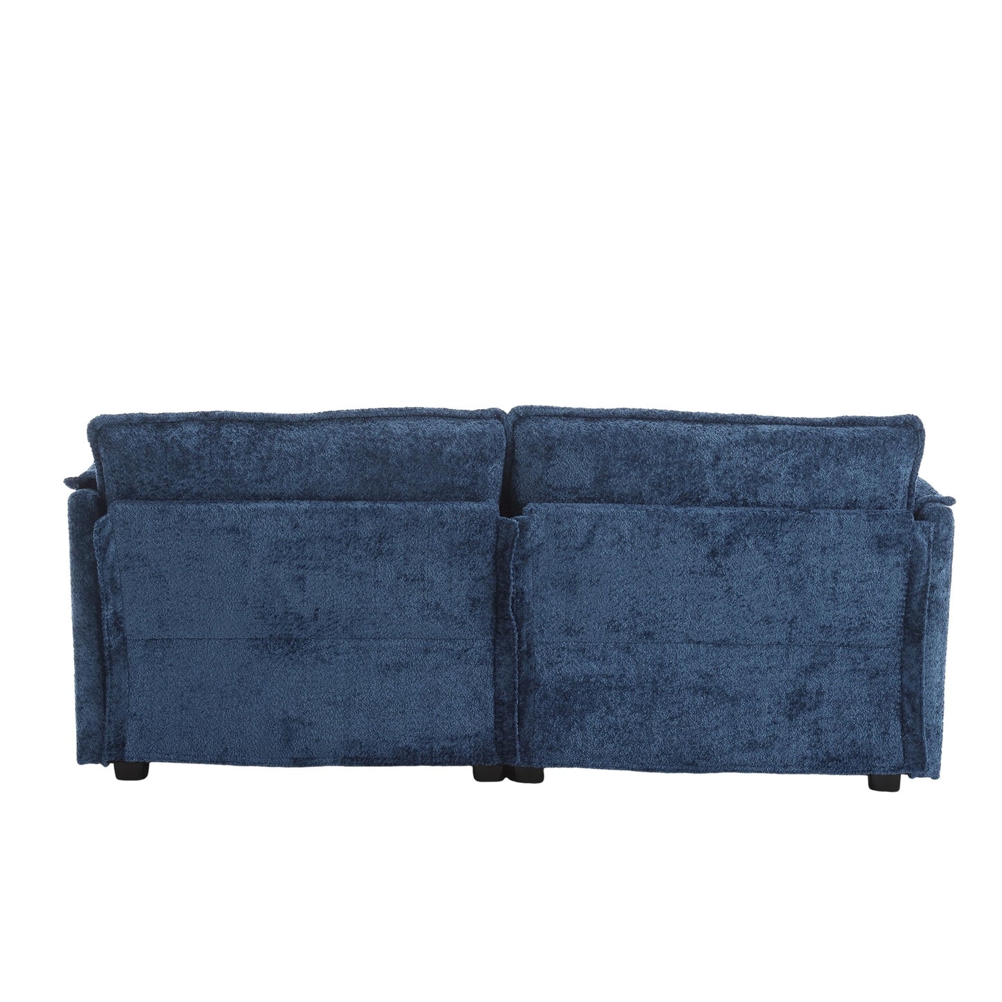 UNITED WE WIN Chenille fabric, removable armrests with side pockets, high density sponge filling, oversized double sofa with footstool