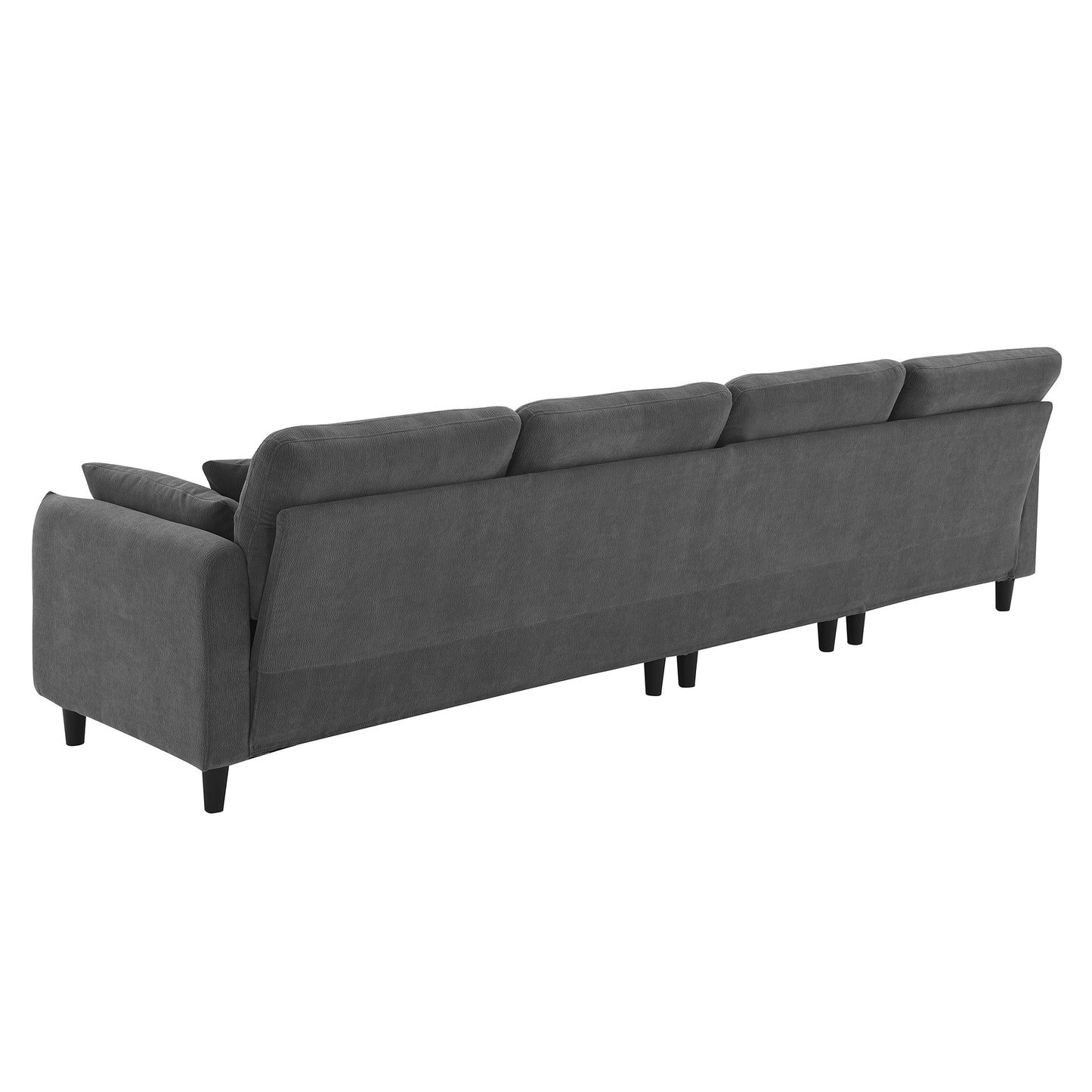 [VIDEO provided][New]110*62" Modern Convertible Sectional Sofa,L-shaped Reversible Couch Set with Free Pillows,5 Seat Cloud Chenille Indoor Furniture with Ottoman for Living Room,Apartment,3 Colors