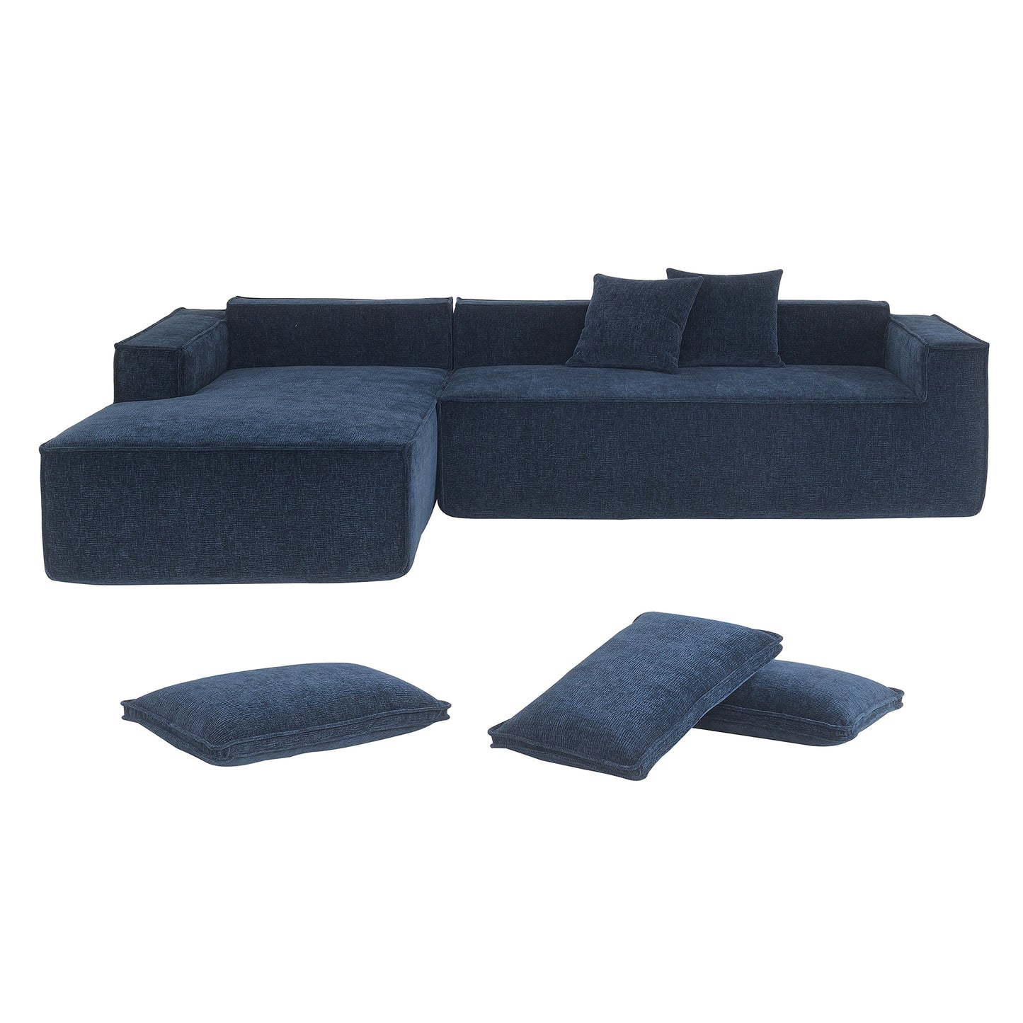 [VIDEO+New] 111.5*72" Minimalist Style Modular Sectional Sofa,Wrinkle-resistant Chenille Couch Set,L-Shaped Compressed Sofa for Living Room,2 PIC Free Combination,No Assembly Require,3 Colors