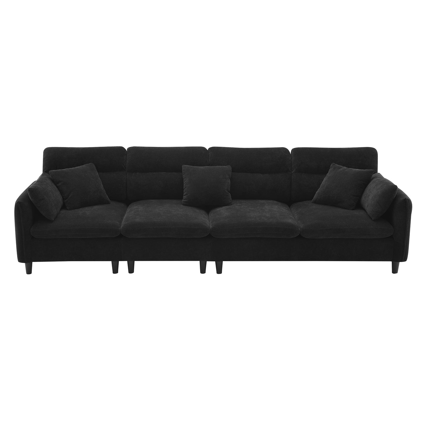 [VIDEO provided][New]110*62" Modern Convertible Sectional Sofa,L-shaped Reversible Couch Set with Free Pillows,5 Seat Cloud Chenille Indoor Furniture with Ottoman for Living Room,Apartment,3 Colors