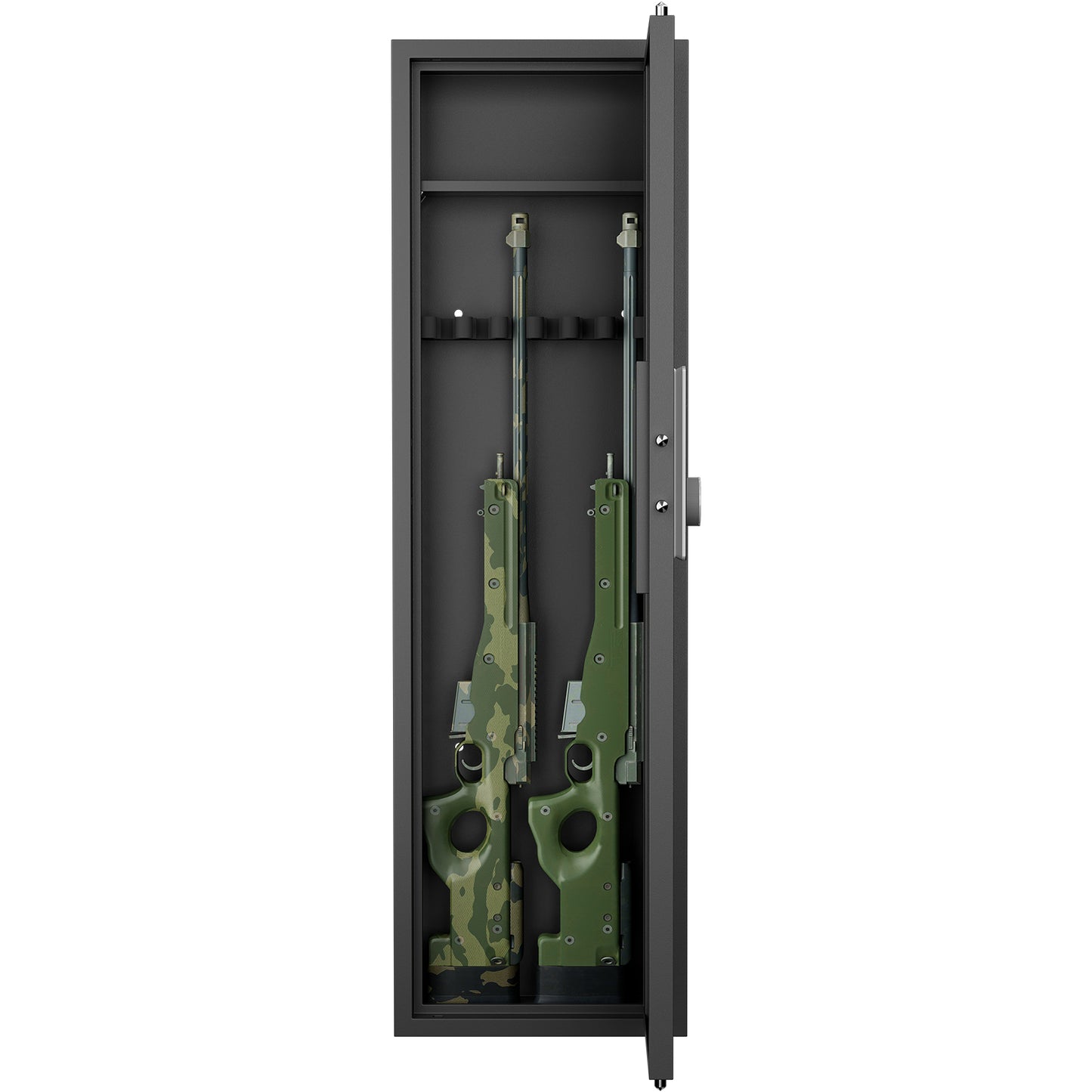 53" Passwod Touch Panel In-Wall Safe,Hidden Wall Gun Safe for Rifles with Adjustable Shelves,Assembled Storage Multifunctional Wall Safe for Firearm and Valuables (Black-Digital)