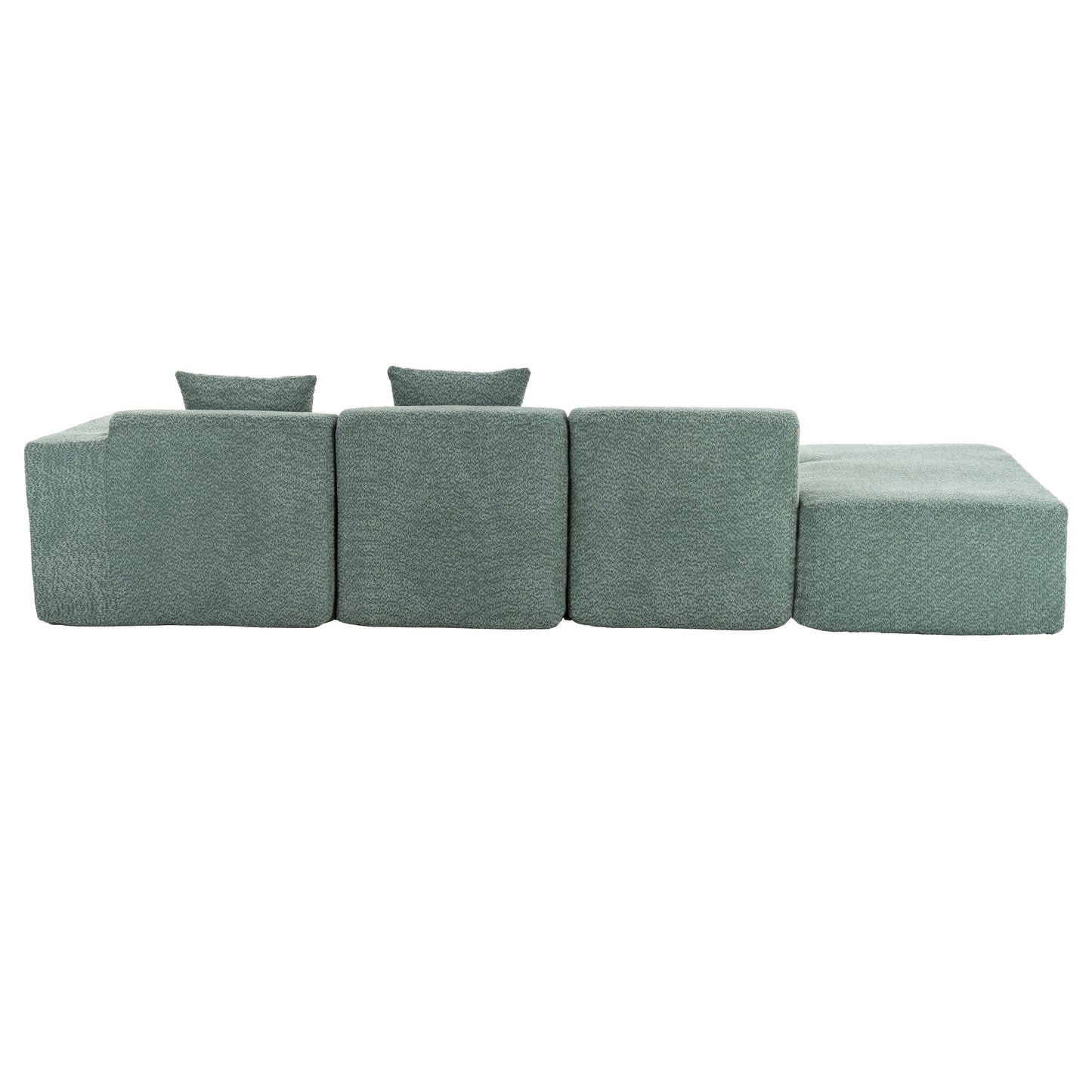 116.5" Sectional Sofa Full-compressed Sofa Couch Free-combined Sofa for Living Room, Green