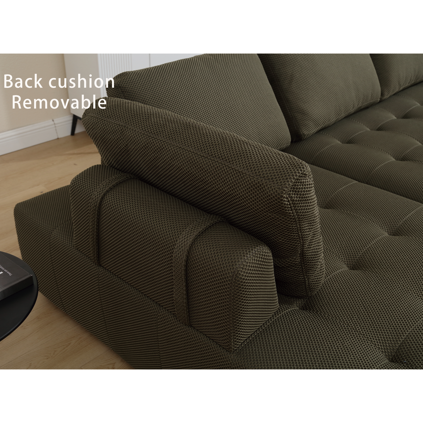 [NEW ARRIVED] [VIDEO PROVIDED]138.5 "Modular Combination Sofa, U-shaped Sofa, Living Room, Apartment, Upholstered ,6-seat Sofa, Free Combination Sofa (Mesh Fabric), Breathable Fabric,Green