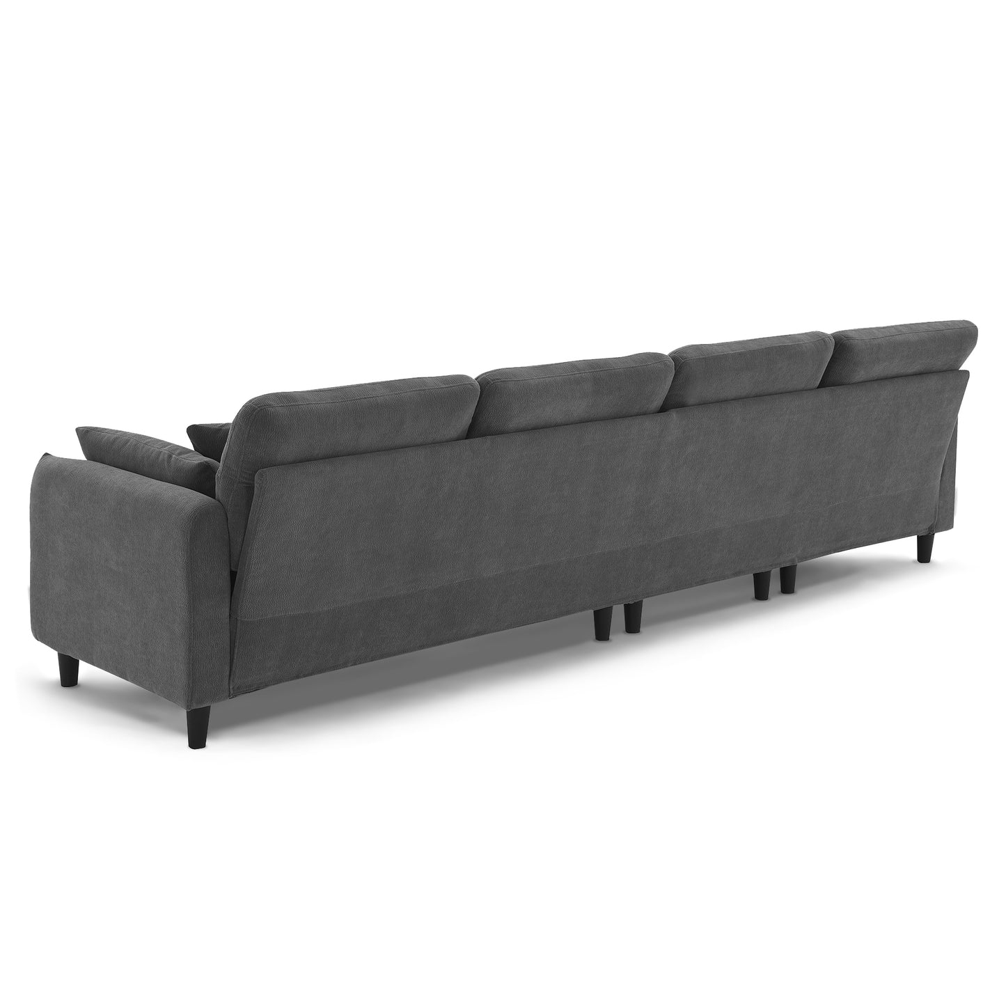 [VIDEO provided][New]110*62" Modern Convertible Sectional Sofa,L-shaped Reversible Couch Set with Free Pillows,5 Seat Cloud Chenille Indoor Furniture with Ottoman for Living Room,Apartment,3 Colors