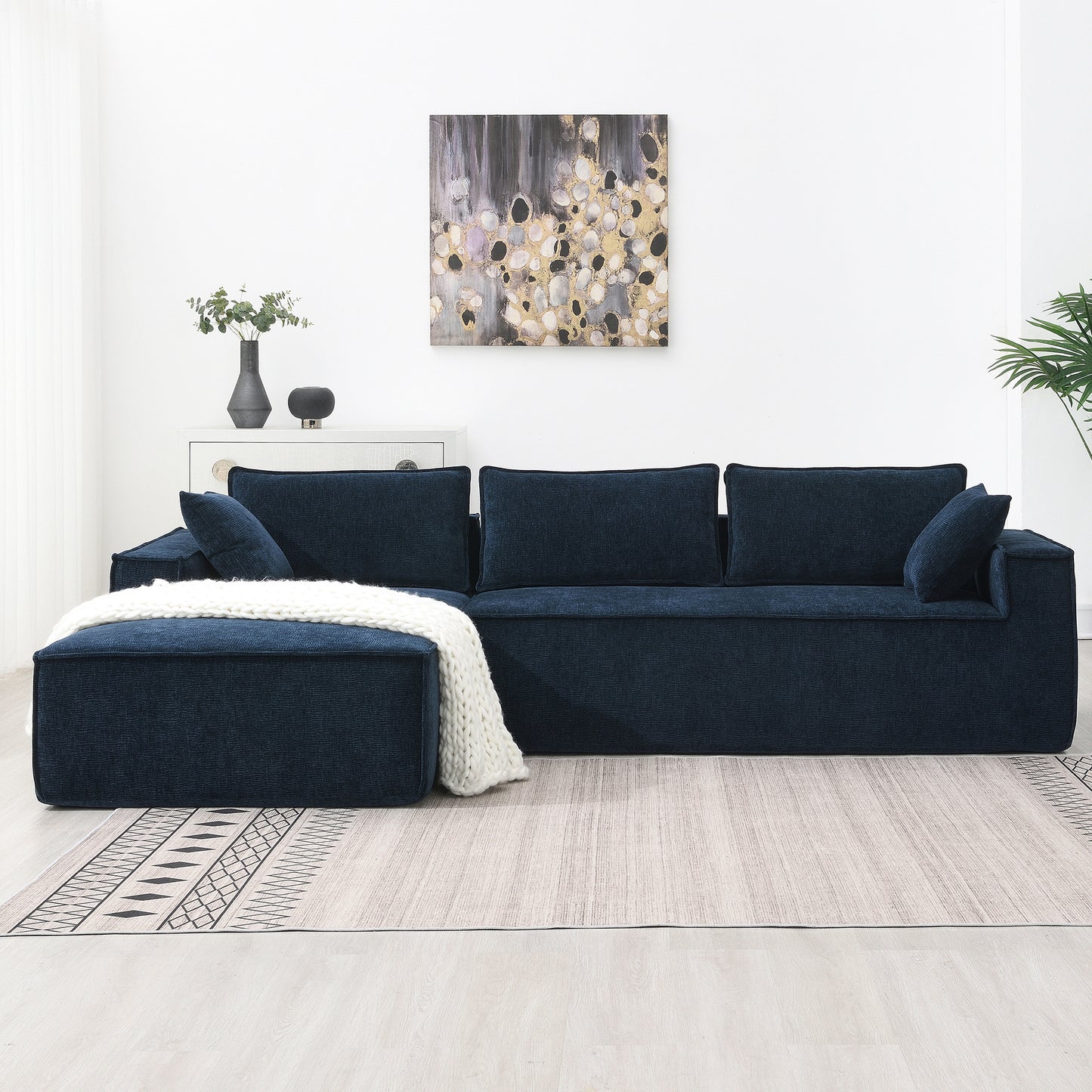 [VIDEO+New] 111.5*72" Minimalist Style Modular Sectional Sofa,Wrinkle-resistant Chenille Couch Set,L-Shaped Compressed Sofa for Living Room,2 PIC Free Combination,No Assembly Require,3 Colors