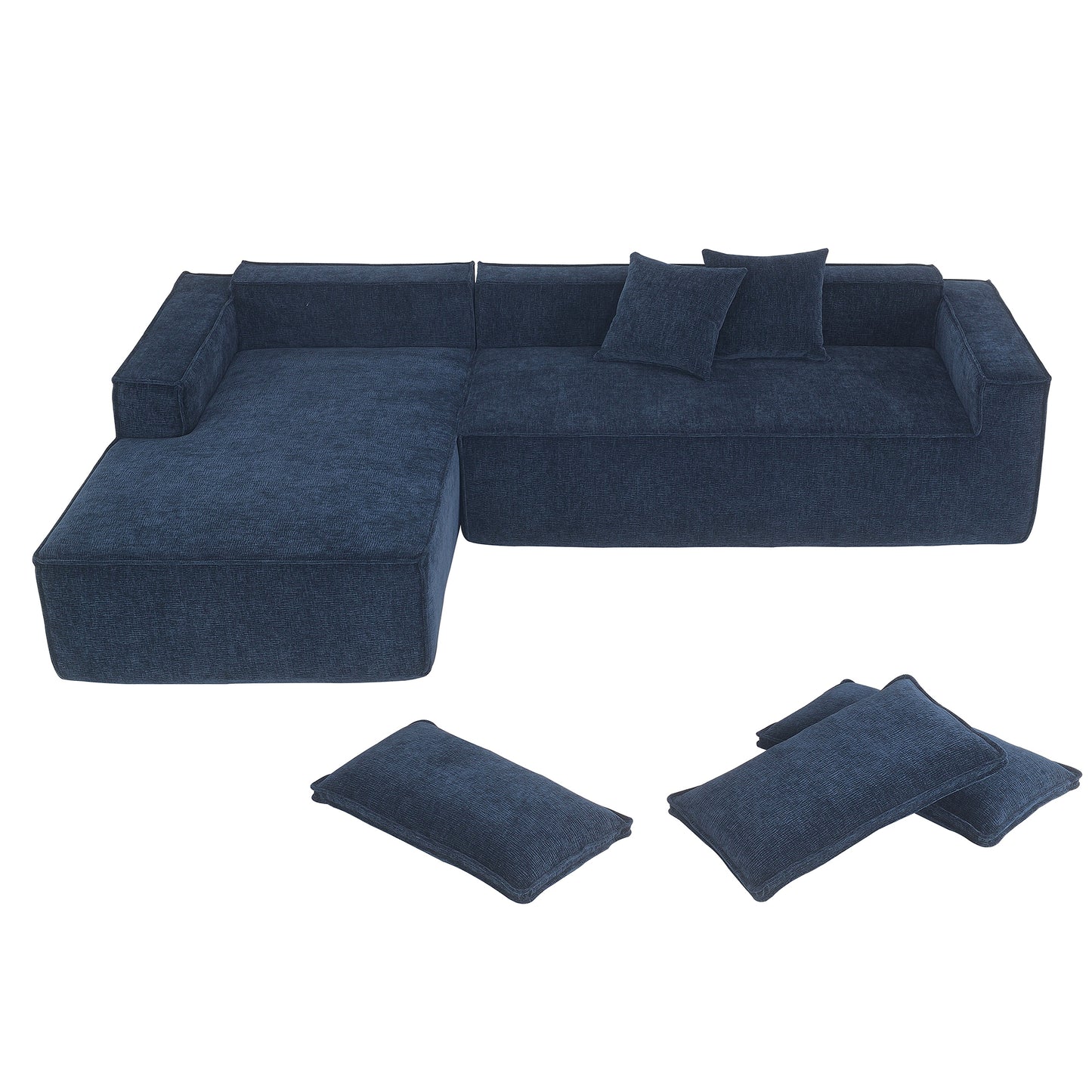 [VIDEO+New] 111.5*72" Minimalist Style Modular Sectional Sofa,Wrinkle-resistant Chenille Couch Set,L-Shaped Compressed Sofa for Living Room,2 PIC Free Combination,No Assembly Require,3 Colors