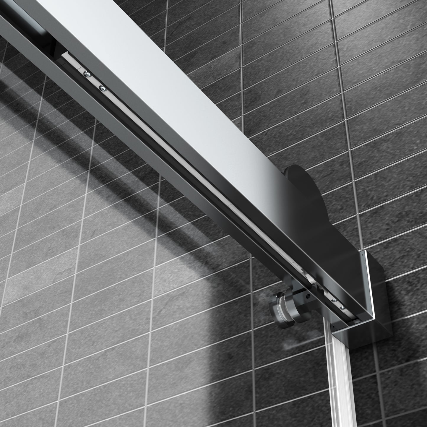 56-60 x 76 Inch Single Sliding Frameless Shower Door in Brushed Nickel with Soft-Closing and 3/8 Inch Clear Glass