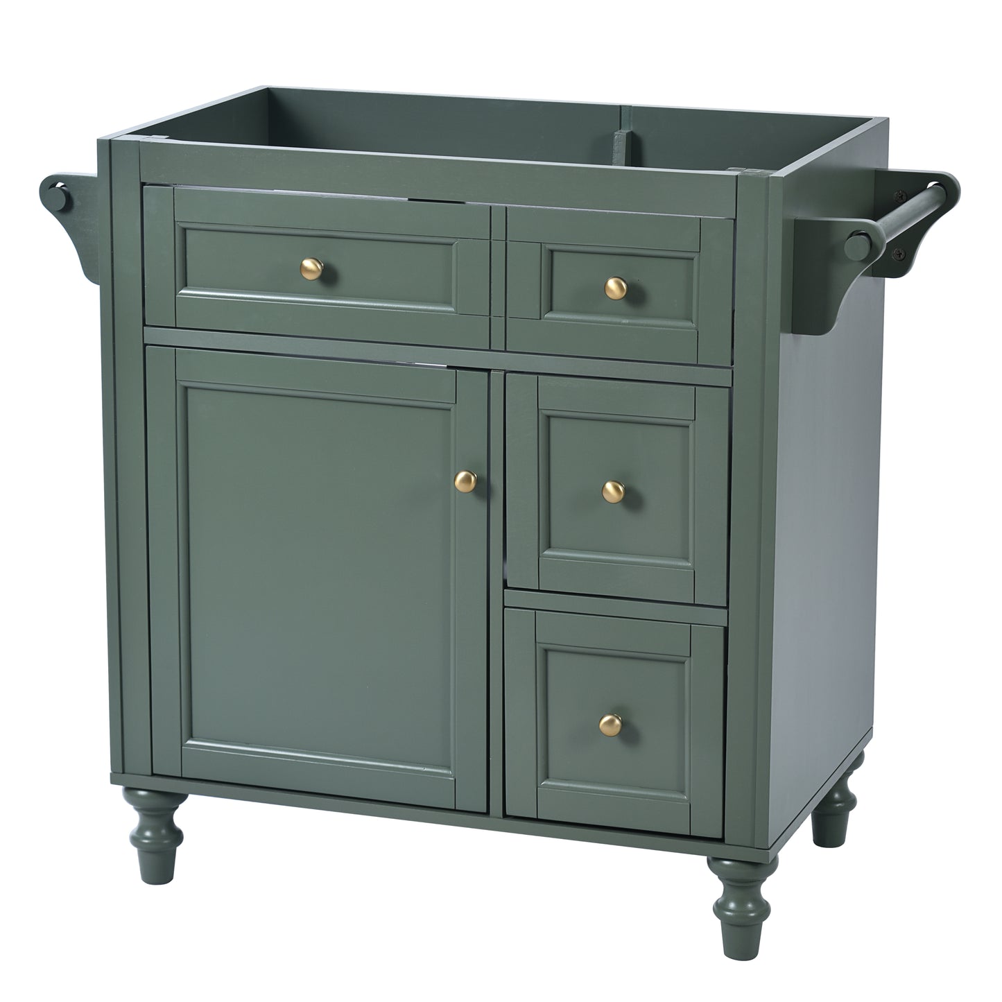 30'' Bathroom Vanity without Top Sink, Modern Bathroom Storage Cabinet with 2 Drawers and a Tip-out Drawer (NOT INCLUDE BASIN)