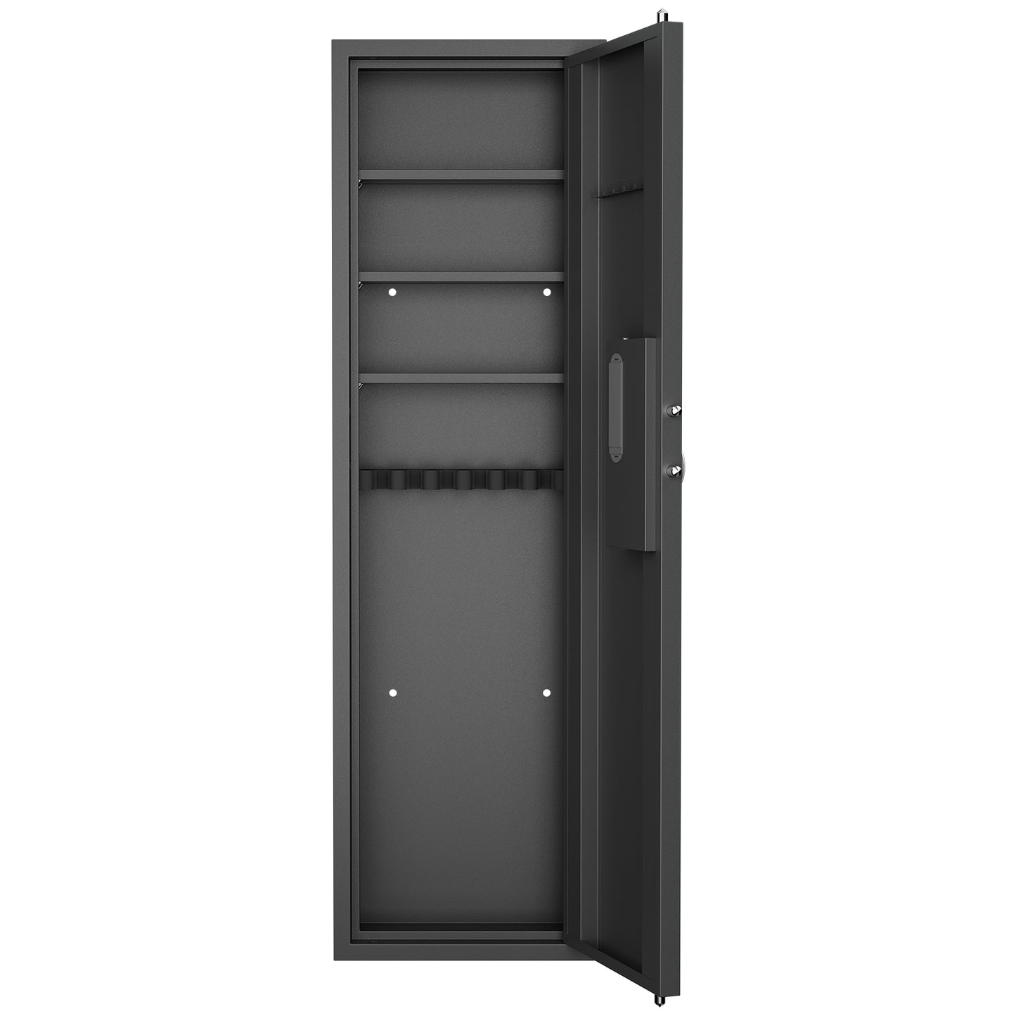 53" Fingerprint Touch Panel In-Wall Safe,Hidden Wall Gun Safe for Rifles with Adjustable Shelves,Assembled Storage Multifunctional Wall Safe for Firearm and Valuables (Black-Fingerprint)