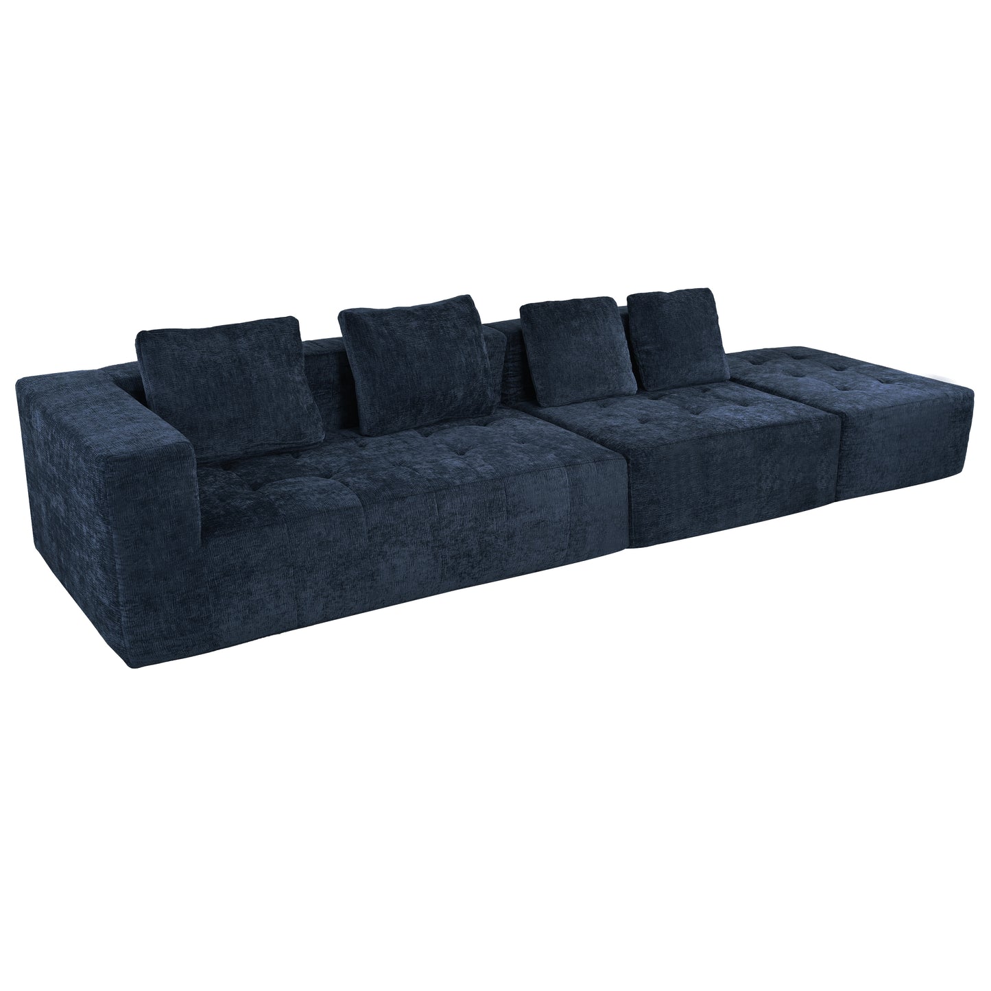 U_Style Modern Large Removable Modular Sofa, 3-Piece Set with Free Combination, Includes 4 Cushions, Ideal for Living Room, Bedroom, Apartment