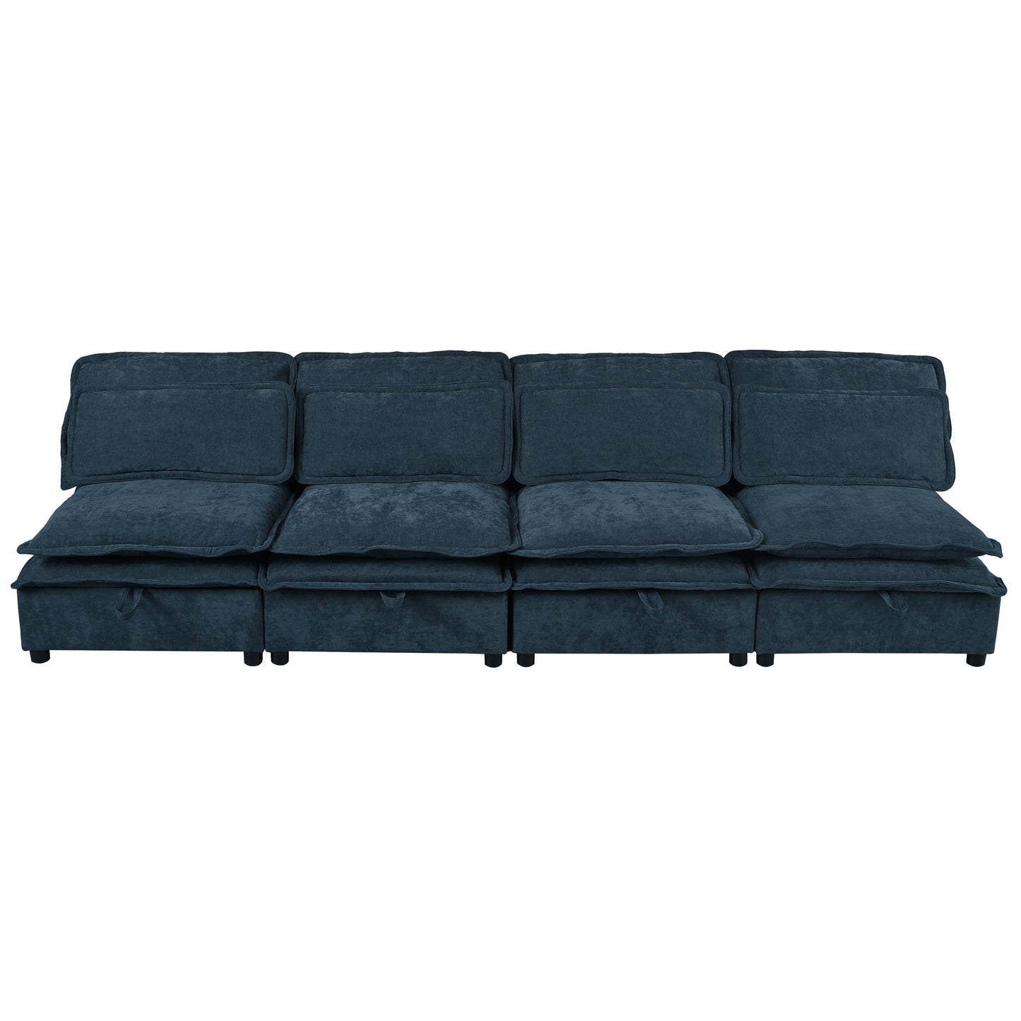 U_Style Double-Layer Cushion Modular Sofa, Freely Combinable, 4-Seater with Storage Function, Includes 4 Soft Cushions, Perfect for Living Rooms, Offices, and Apartments