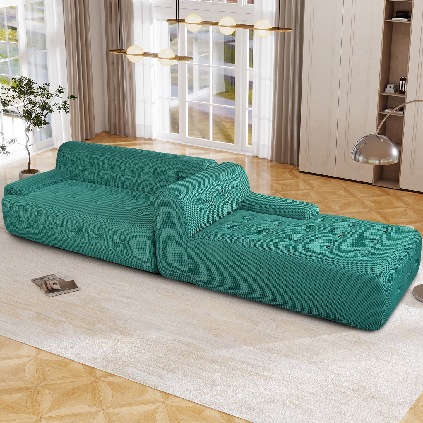 U_Style Modern Large L-Shaped Modular Sofa, Minimalist Style, 2-Piece Set with Free Combinations, Suitable for Living Rooms, Apartments, and Lounges