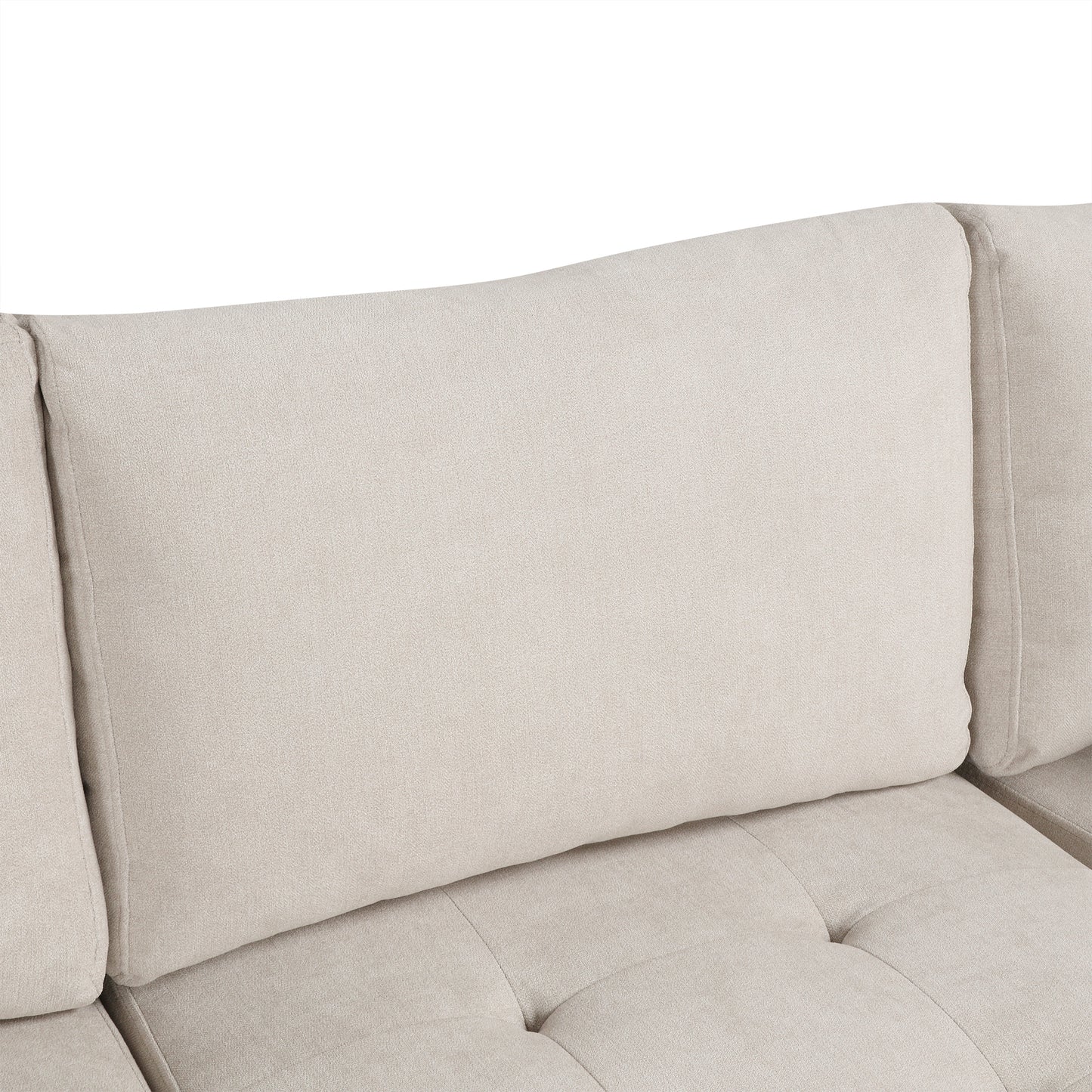 117.3" Oversized Sectional Sofa U- shaped Sofa Couch Pull-out Sofa Bed with Two Throw Pillows for Living Room, Beige