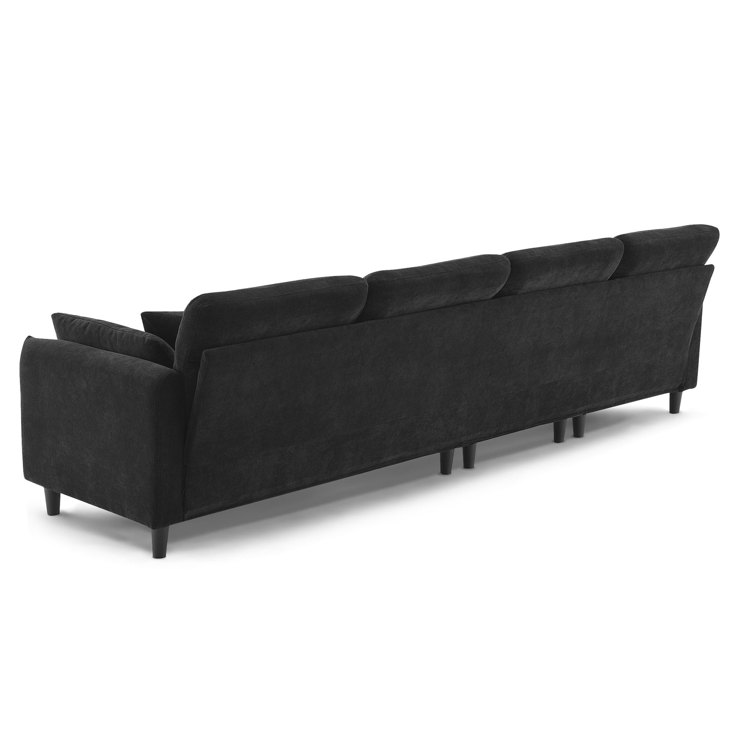 [VIDEO provided][New]110*62" Modern Convertible Sectional Sofa,L-shaped Reversible Couch Set with Free Pillows,5 Seat Cloud Chenille Indoor Furniture with Ottoman for Living Room,Apartment,3 Colors